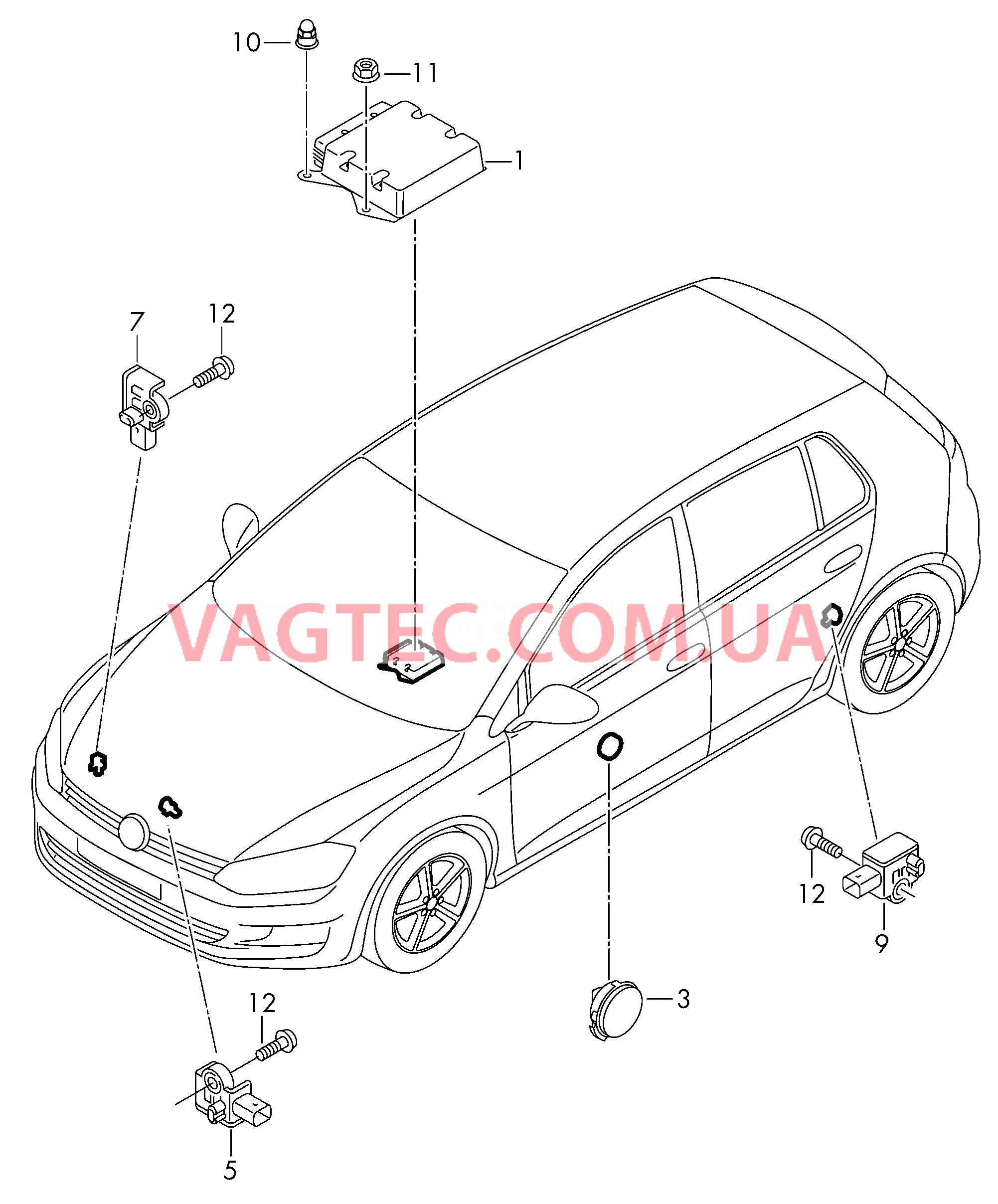 Электродетали для подуш.безоп.  D             >> - 07.11.2016 для VOLKSWAGEN GOLF 2013-2