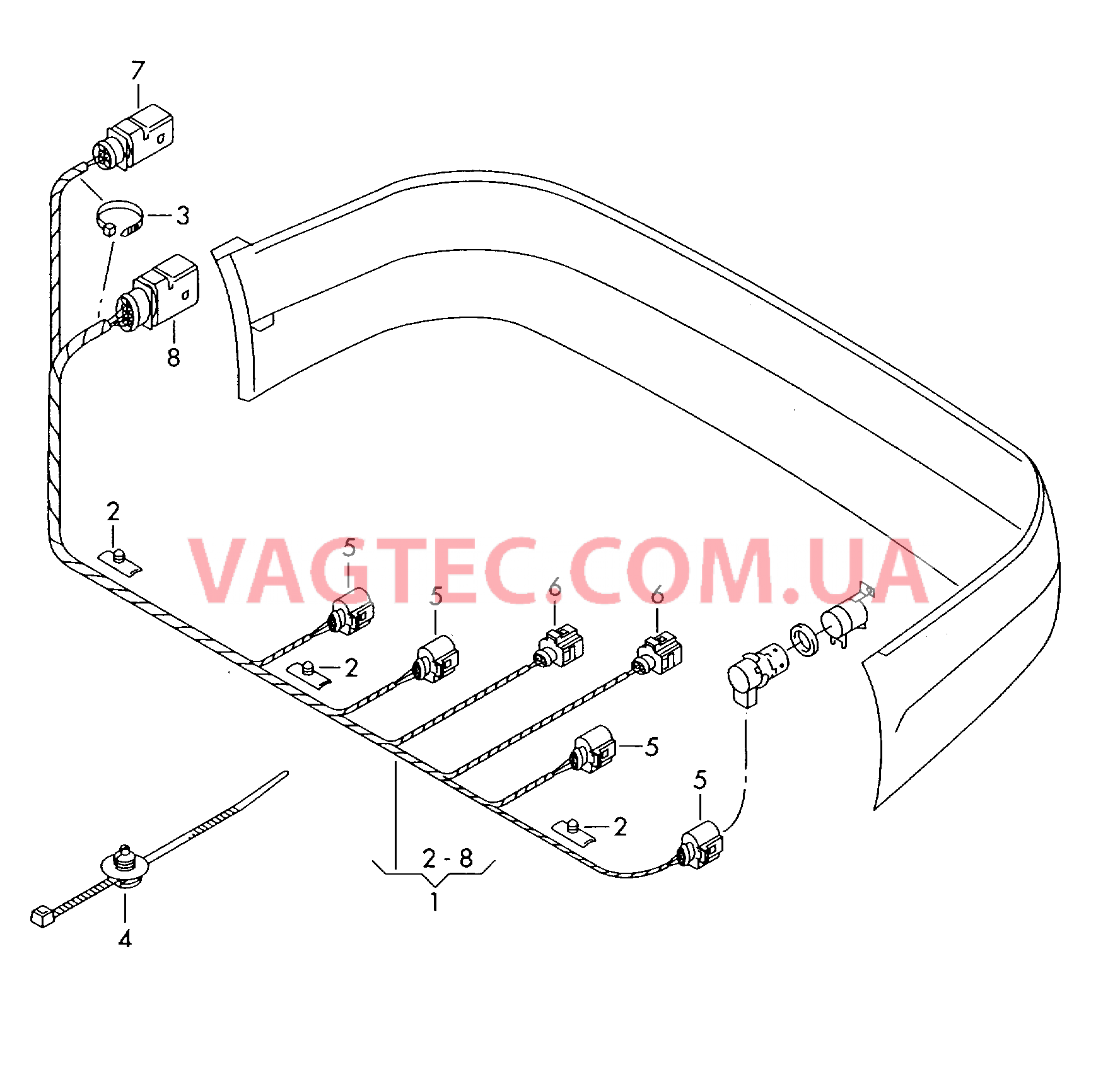 Жгут проводов для бампера  для VOLKSWAGEN PACC 2010