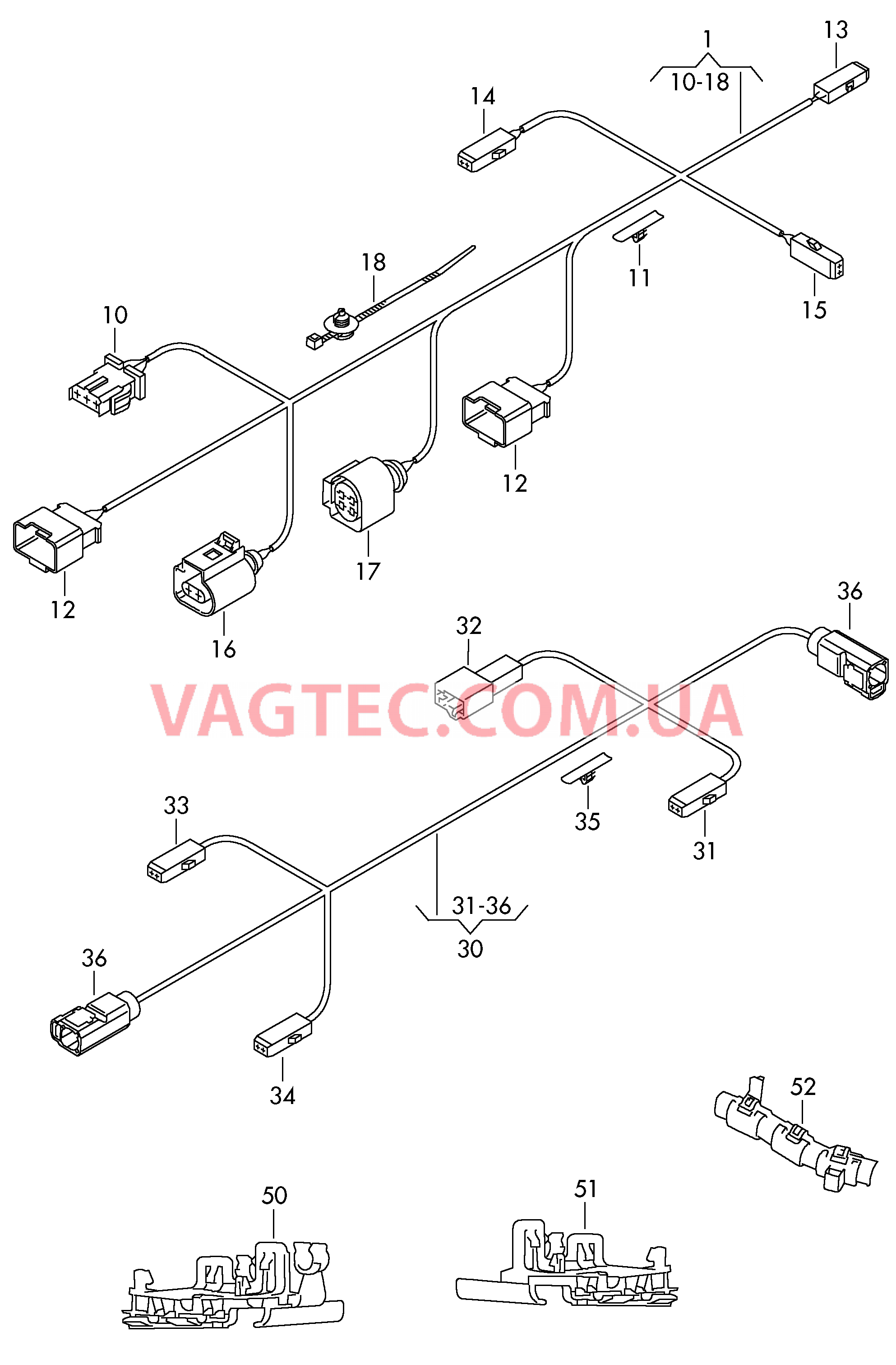 Жгут проводов двери багажного отсека  для VOLKSWAGEN PACC 2009