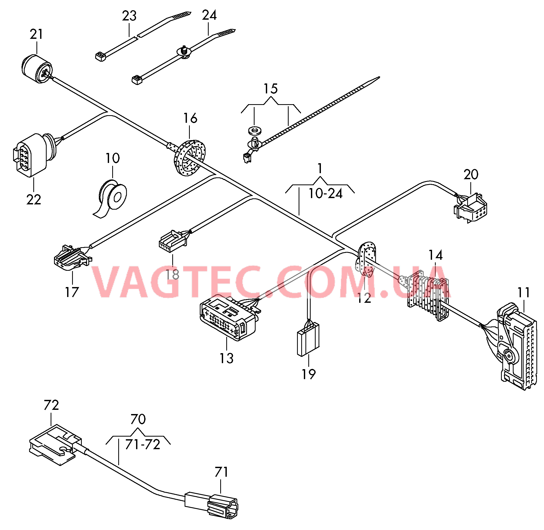 Жгут проводов двери Кабель-адаптер  для VOLKSWAGEN PACC 2009