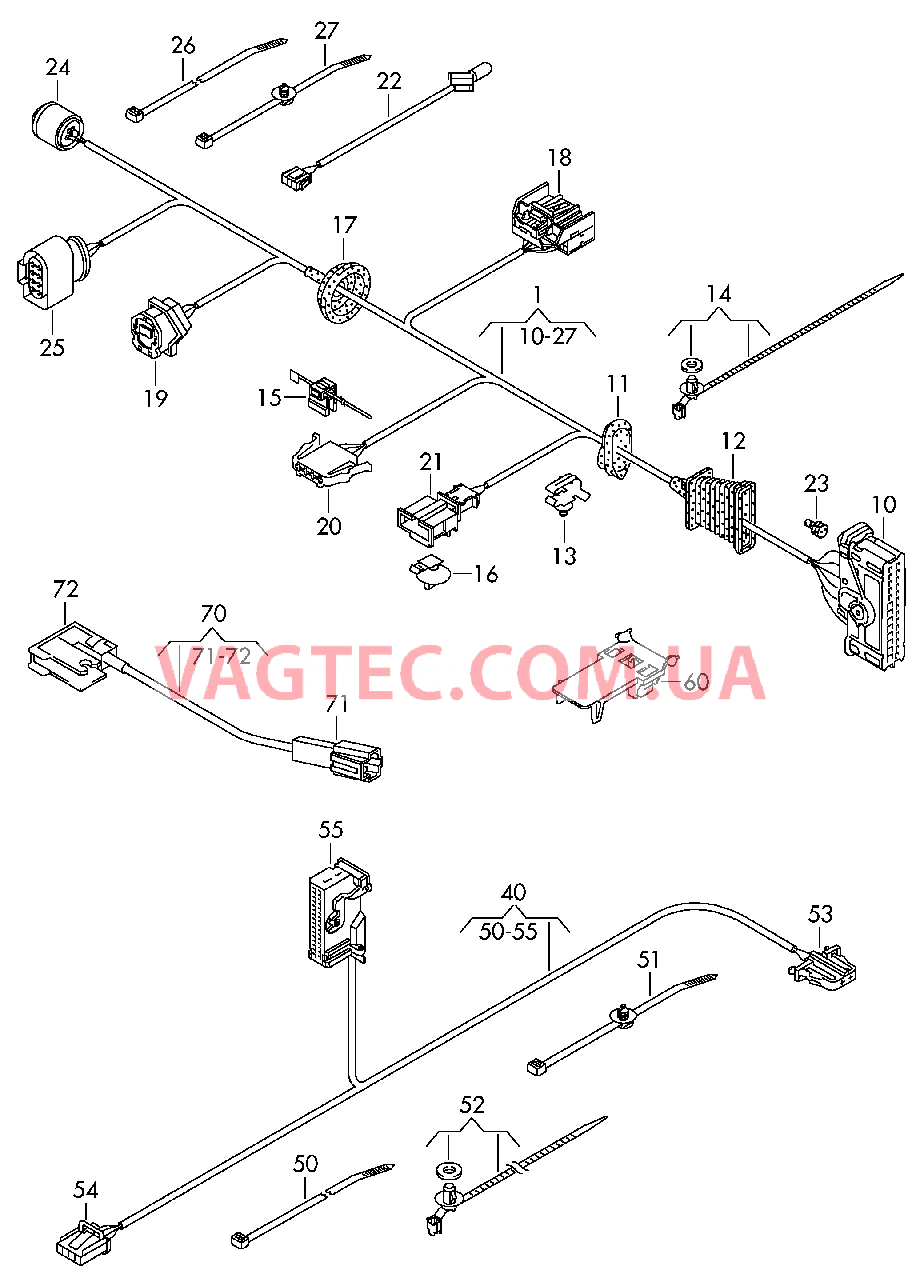 Жгут проводов двери ------------------------------ Жгут проводов для обшивки двери  для VOLKSWAGEN PACC 2011