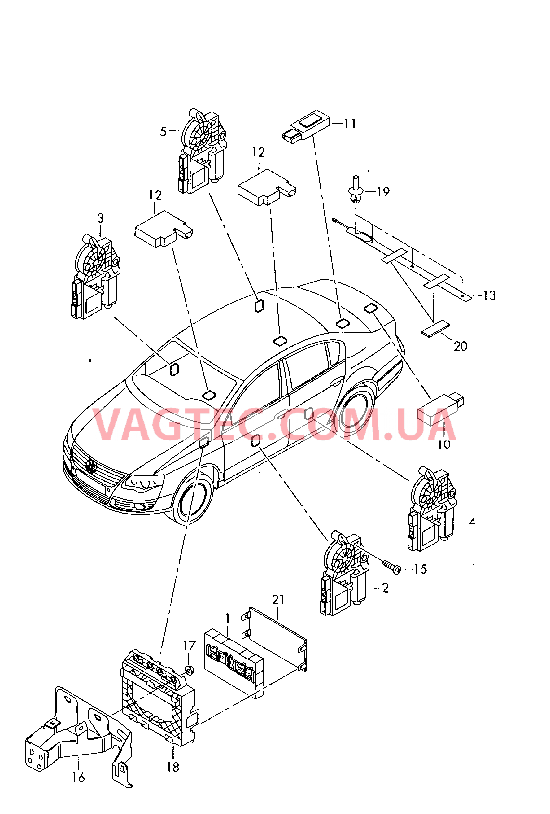 Эл.двигатель стеклоподъёмника  для VOLKSWAGEN PACC 2010