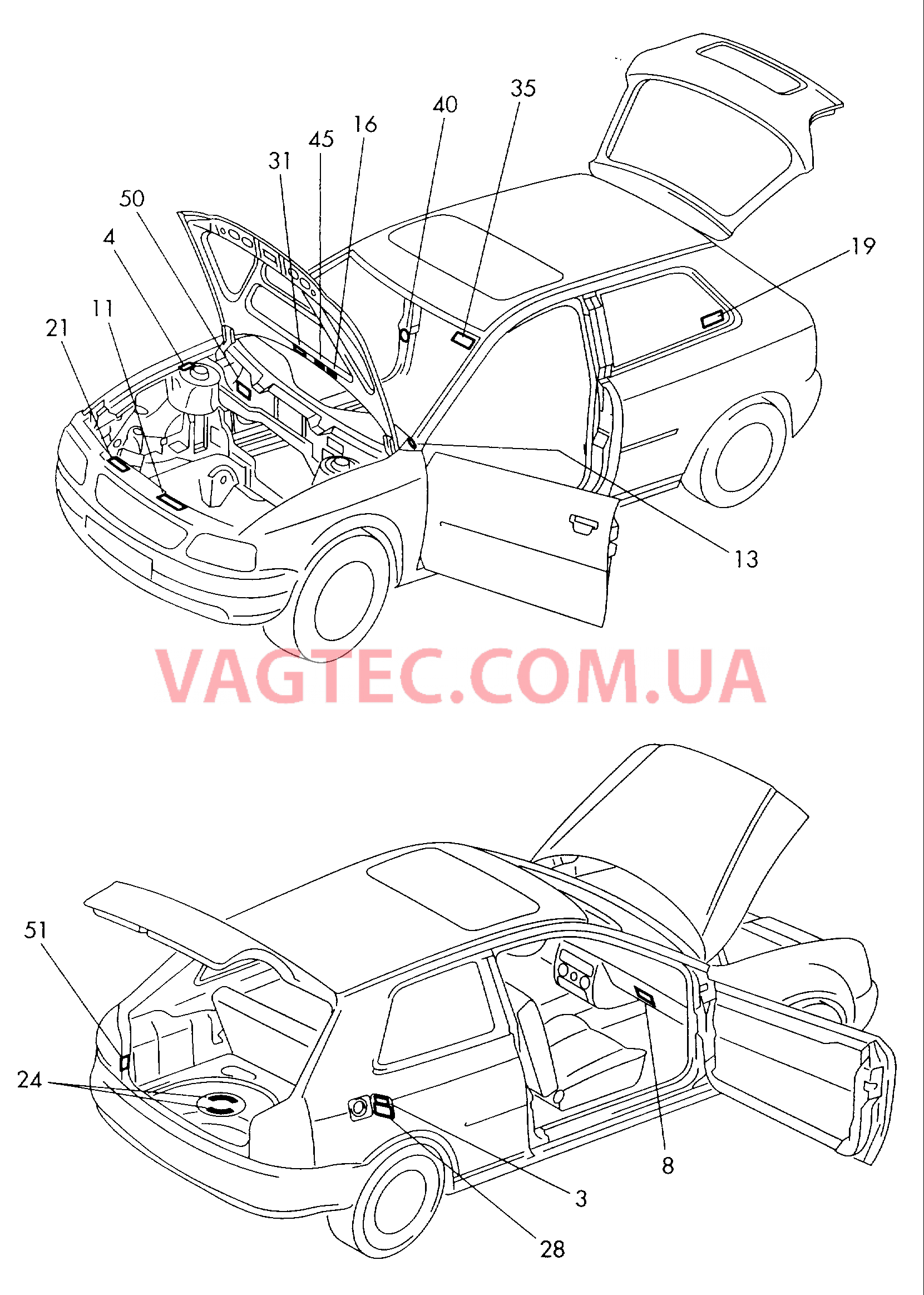 Таблички  для AUDI A3 2006