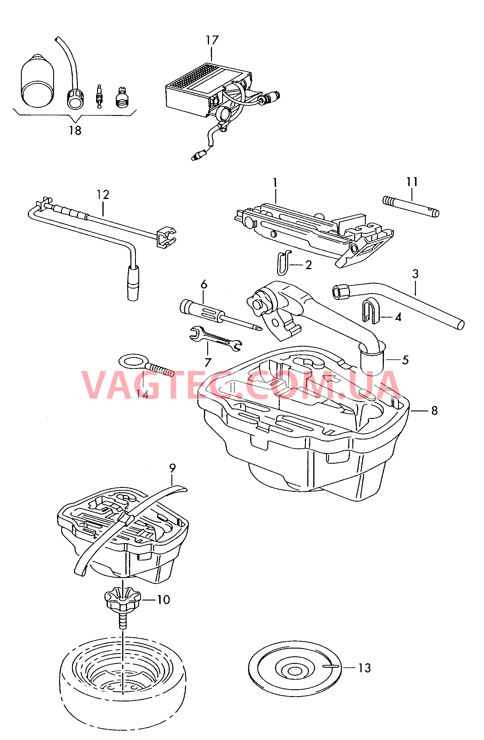 Домкрат автомобильный Инструменты  для VOLKSWAGEN Bora 2000