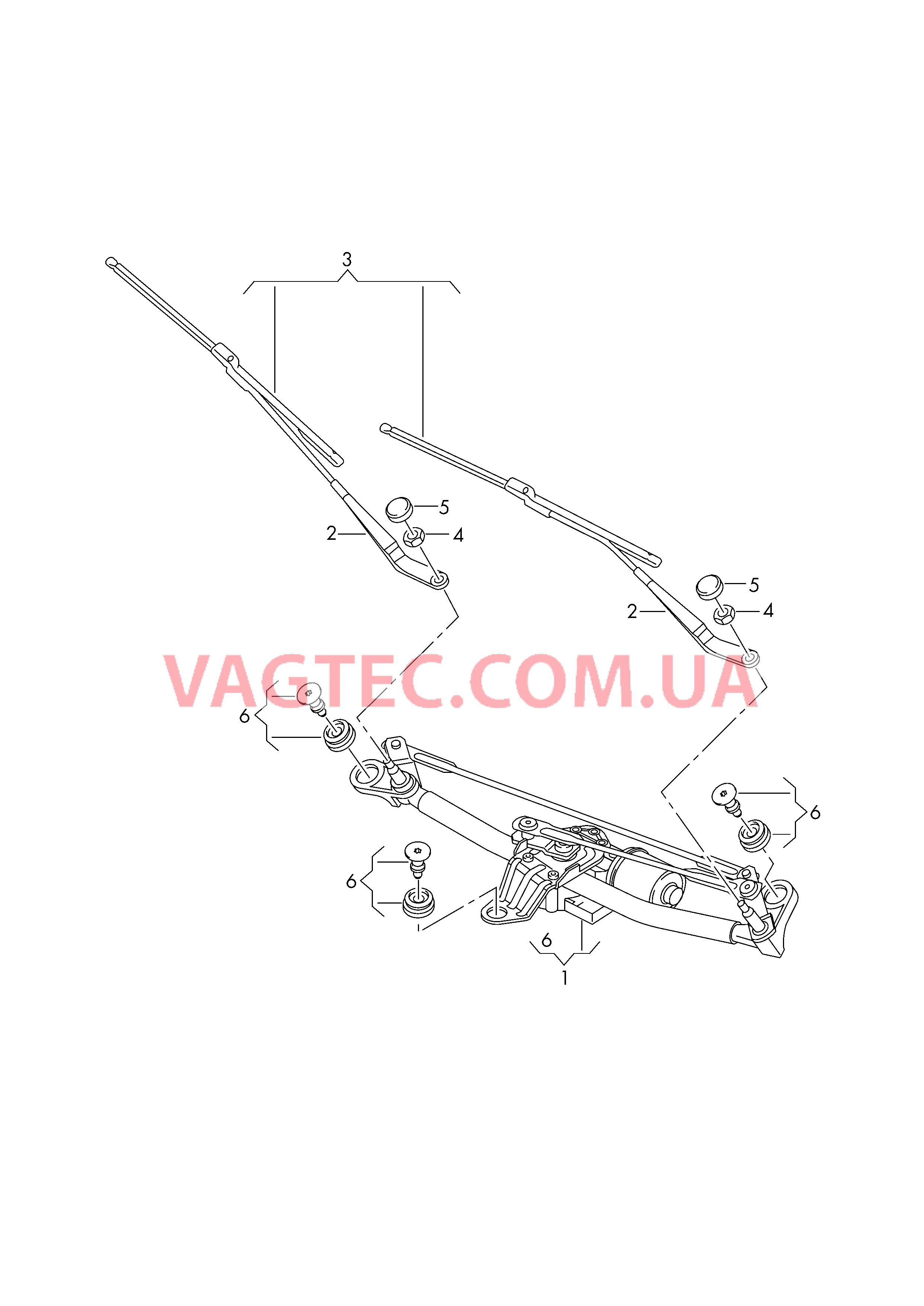 Крепление стеклоочистителя с электромотором  для AUDI RS3 2018