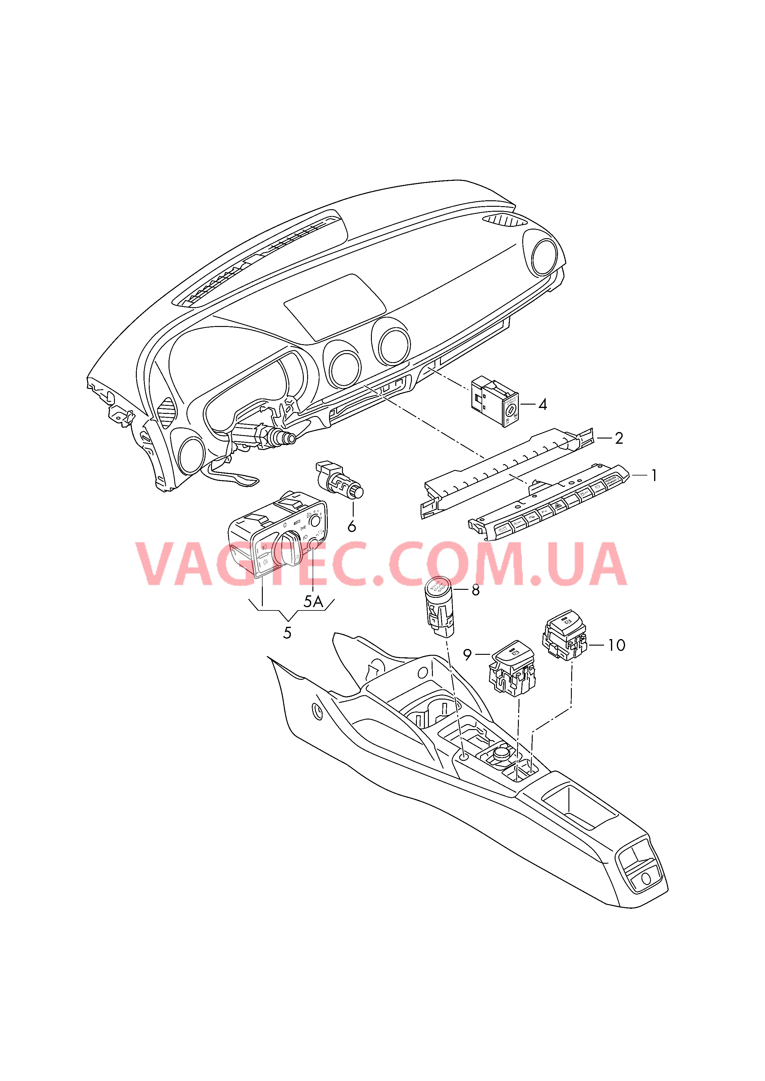 Выключатель в панели приборов Выключатель фар Выключатель в централ. консоли  для AUDI A3 2018