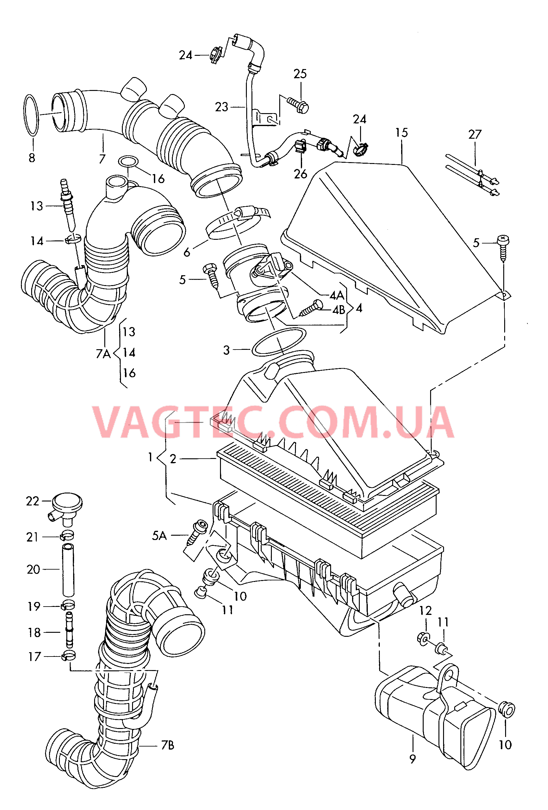 Возд. фильтр с сопутств. деталями  для AUDI TT 2002