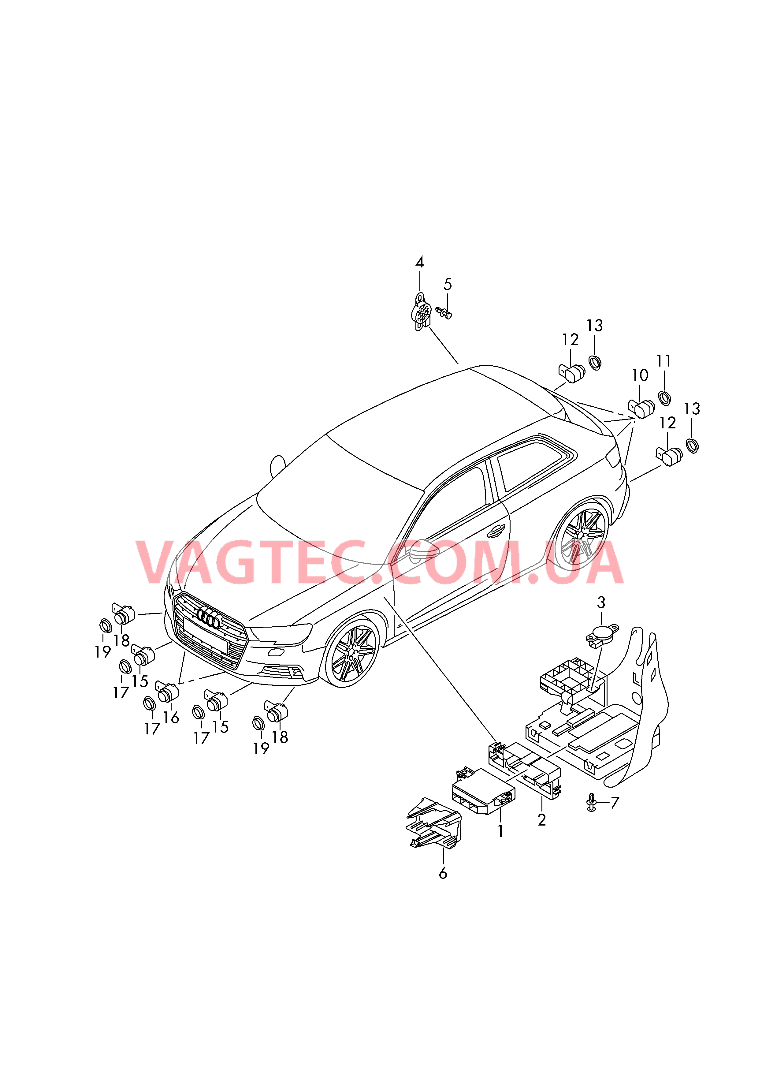 БУ парковочного ассистента Зуммер парковочного ассистента Датчик  для AUDI A3 2018