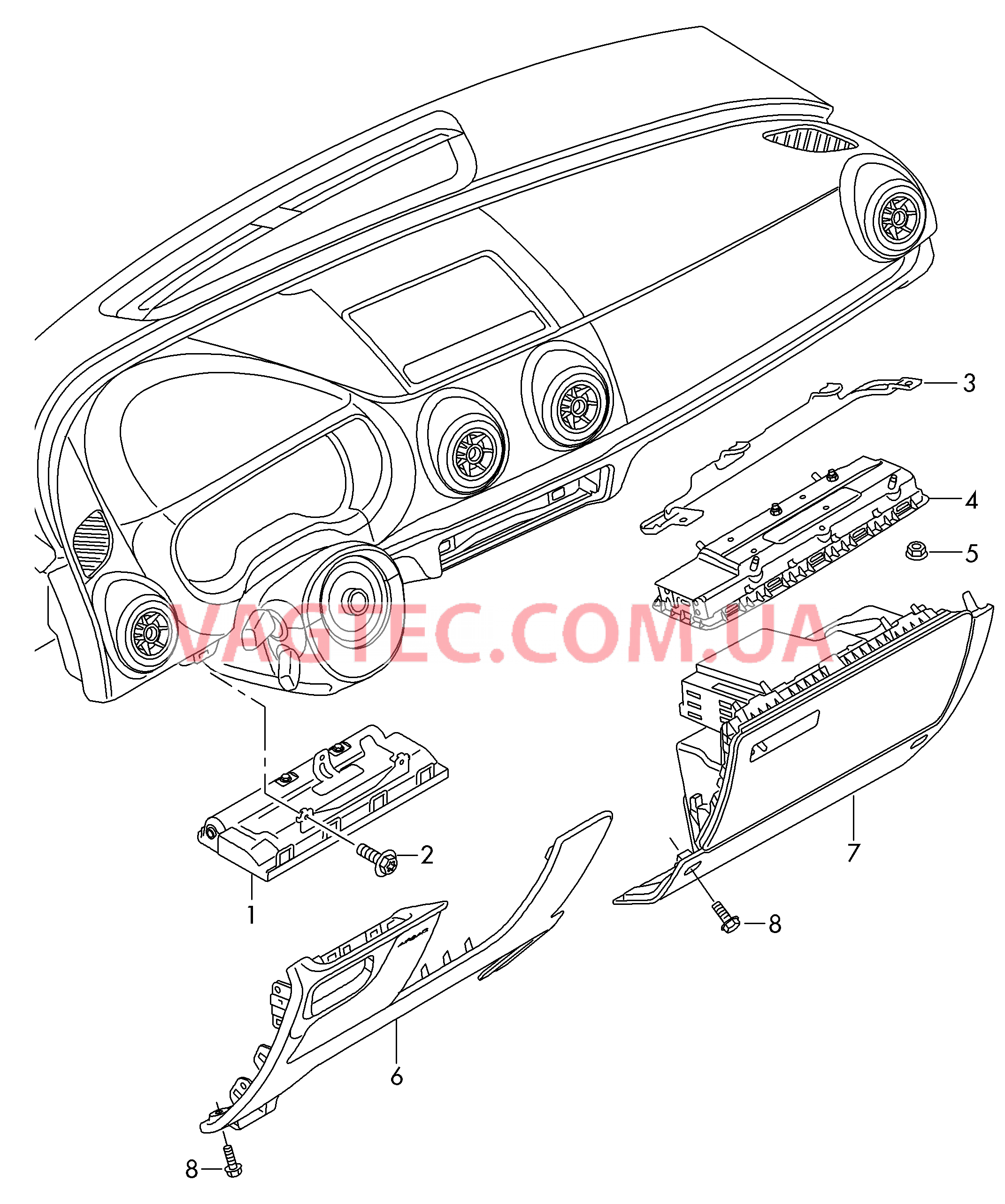 Подуш. без-сти для колен  для AUDI RS3 2016