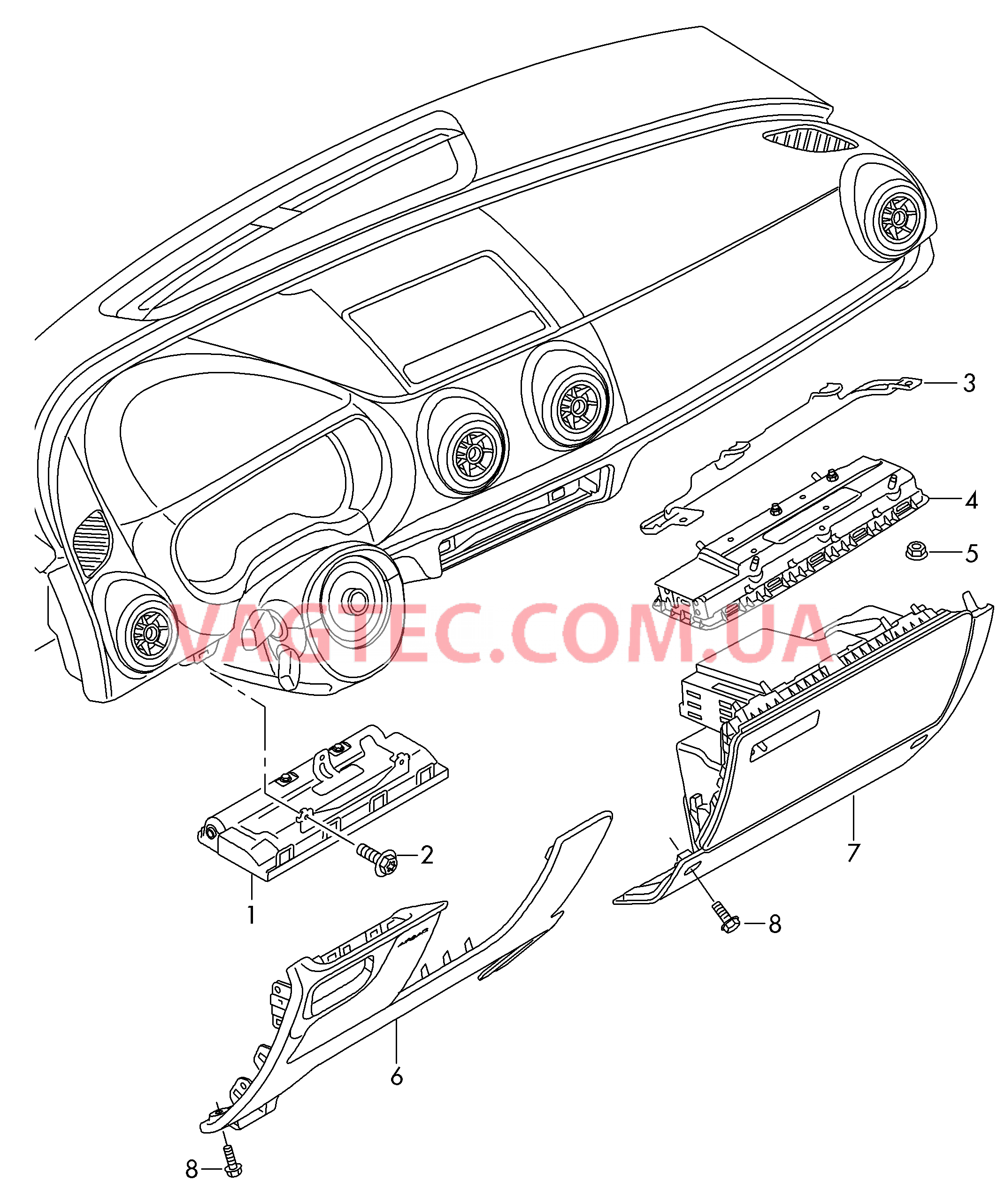 Подуш. без-сти для колен  для AUDI A3 2018