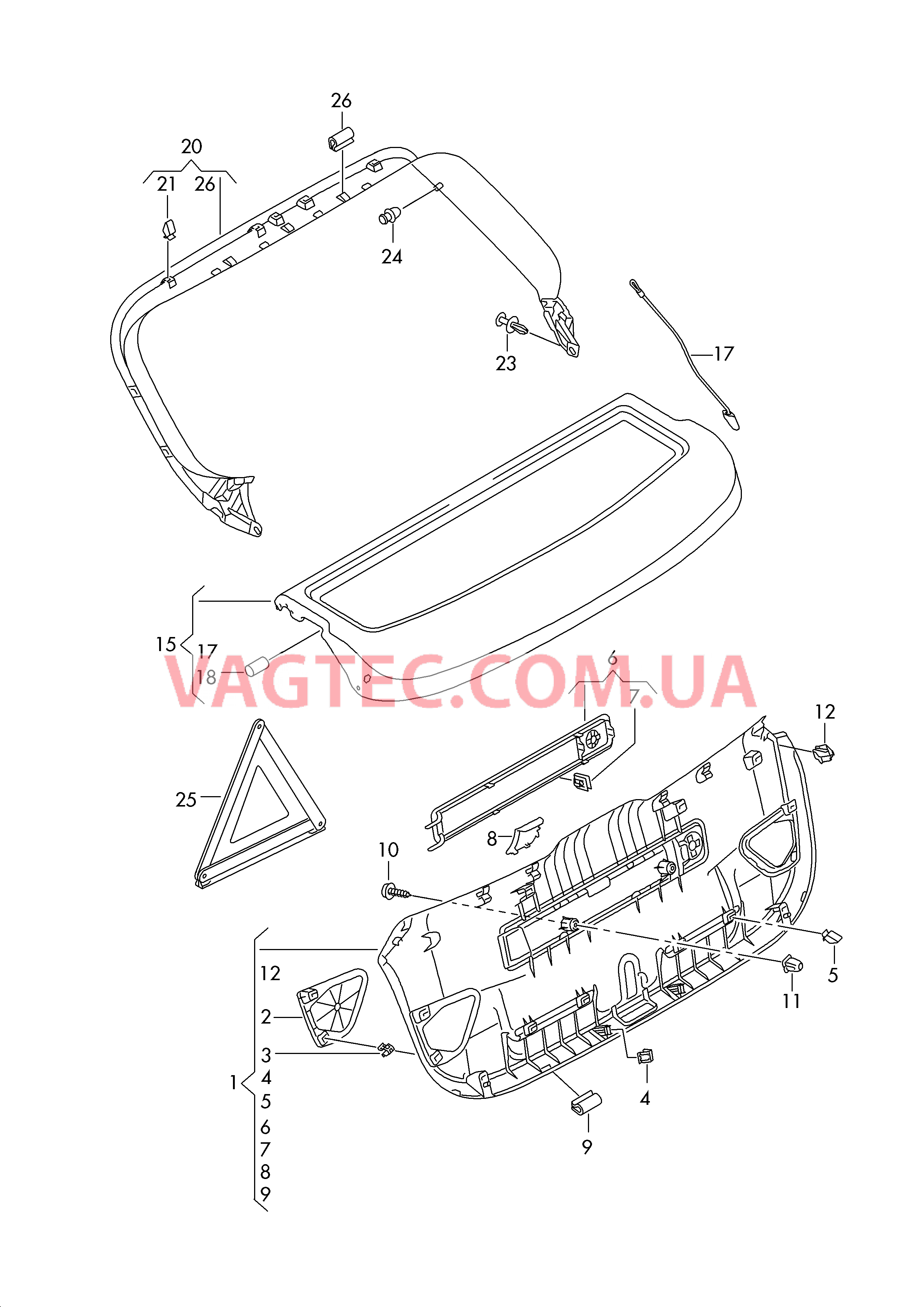 Облицовка крышки багаж. отсека  для AUDI A3 2018