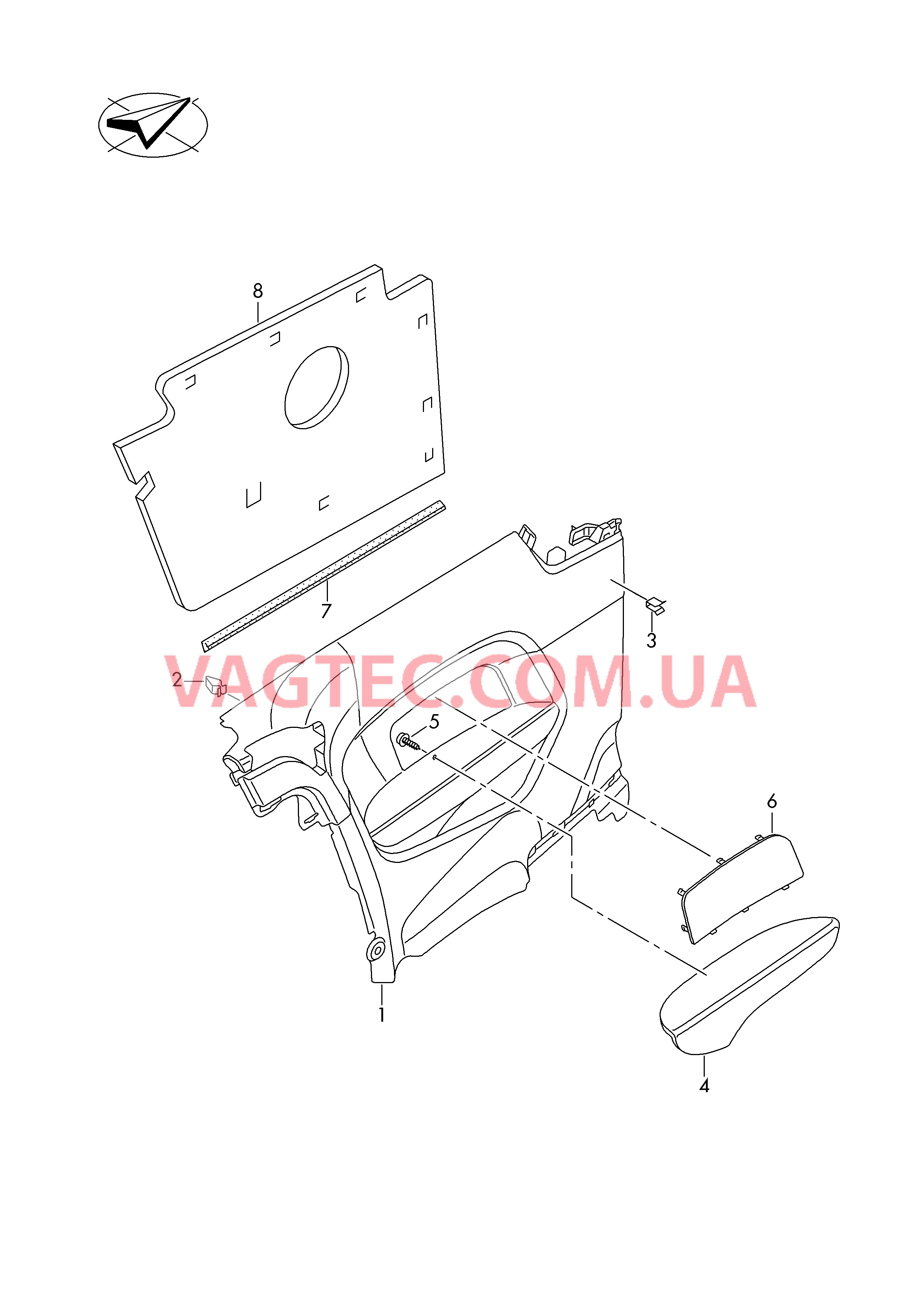 Облицовка/обшивка, боковая  для AUDI A3 2017