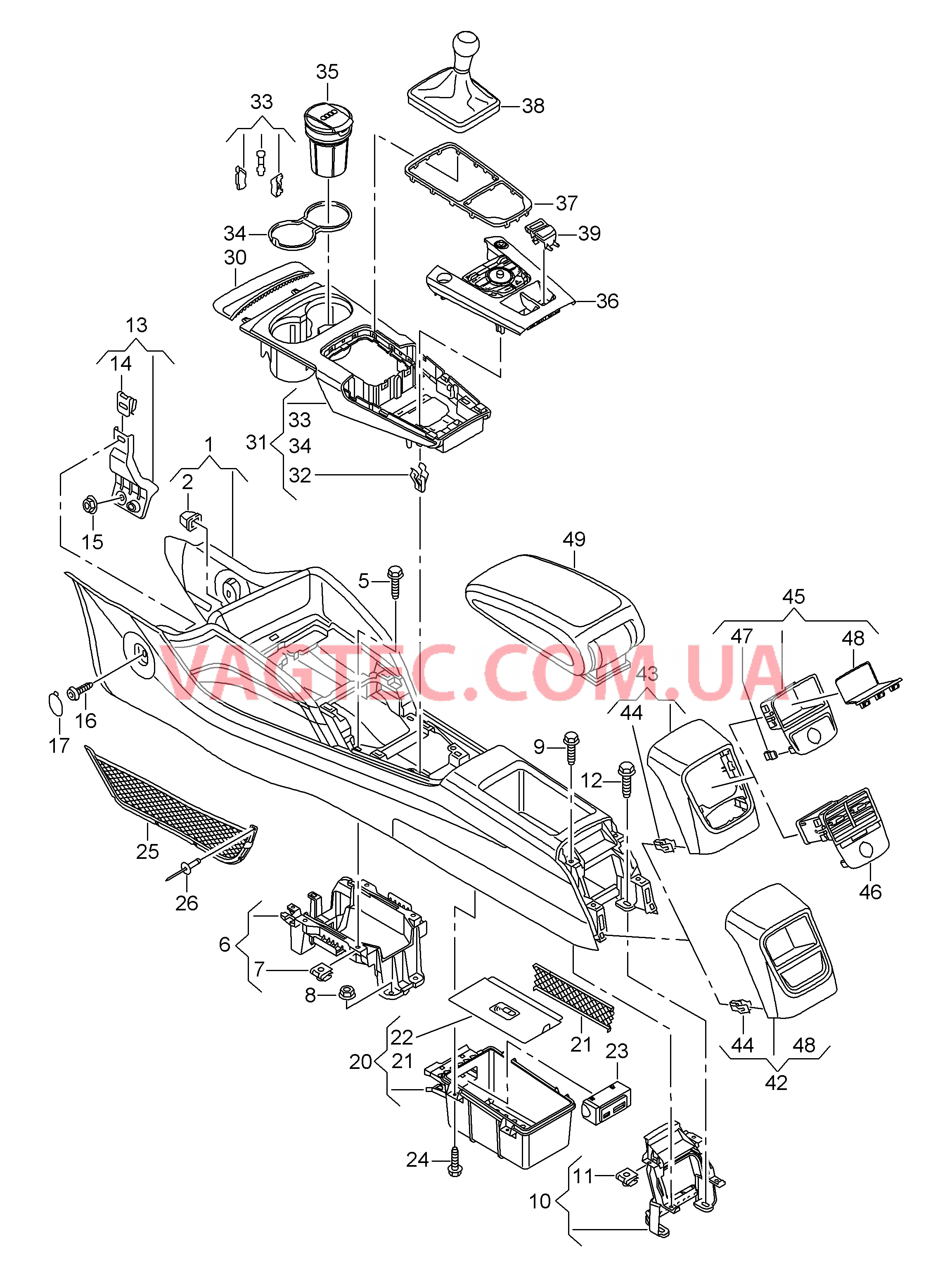 Центральная консоль  для AUDI A3 2013-1