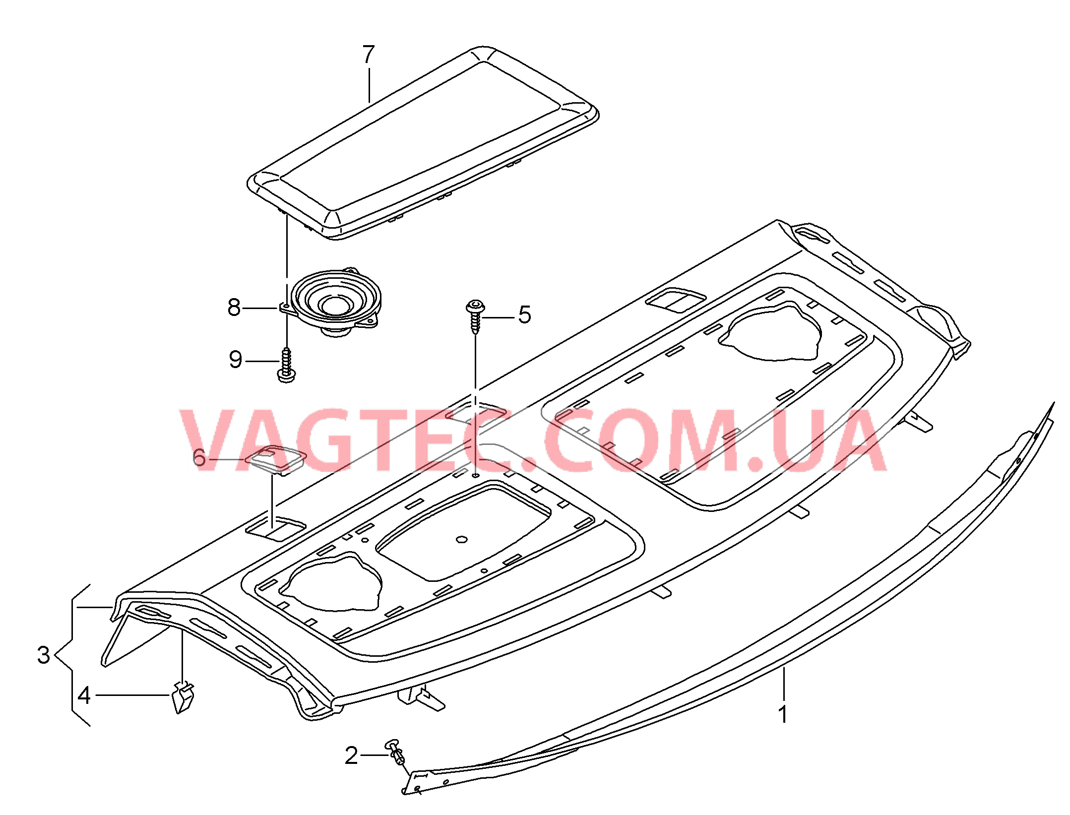 Обивка задней полки .  для AUDI A3 2013-1