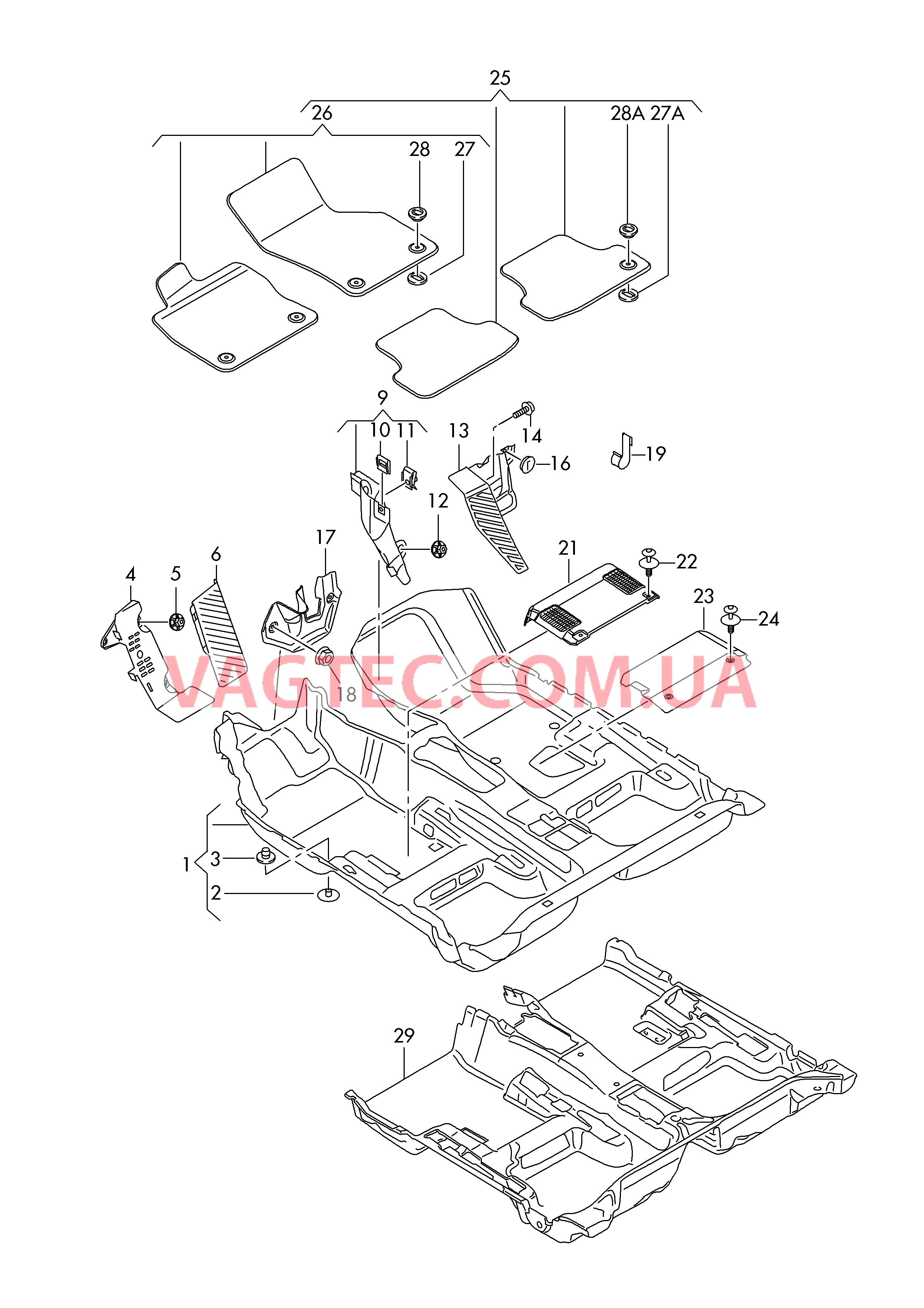 Коврики  D - 04.11.2013>> для AUDI A3 2016