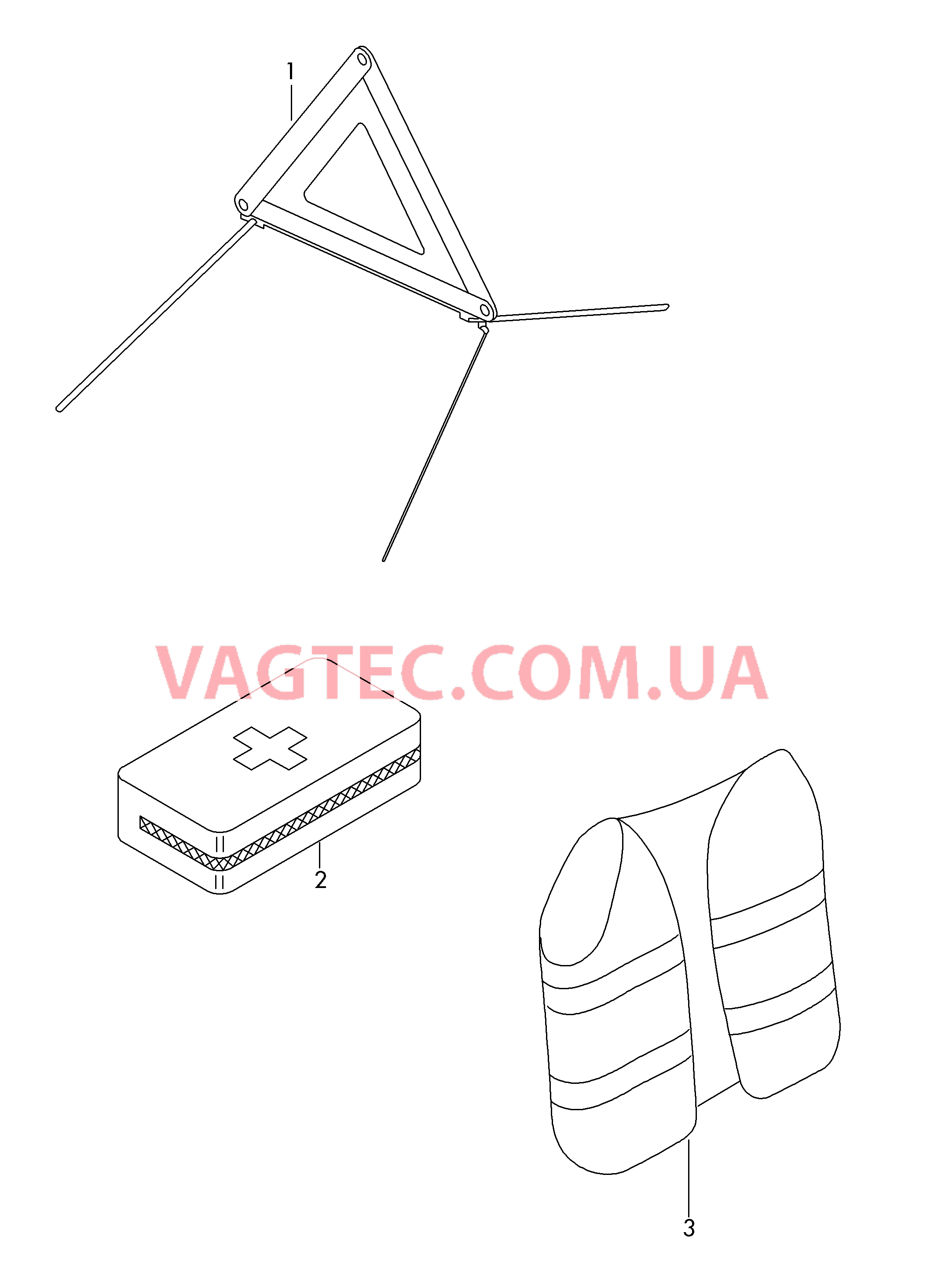 Аптечка в сумке Знак аварийной остановки Cигнальный предупредит. жилет  для AUDI A3 2017