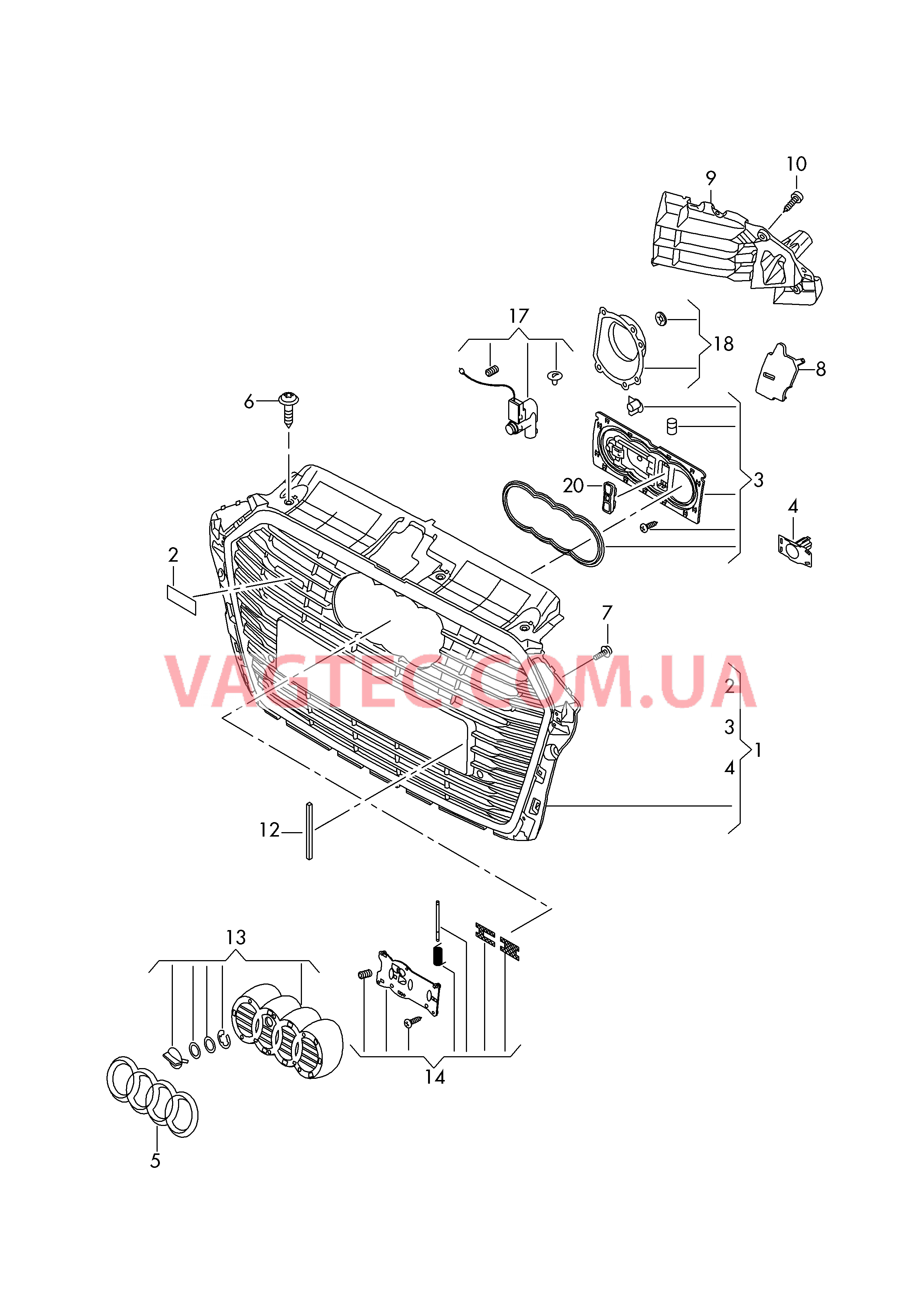 Решётка радиатора  для AUDI A3 2019
