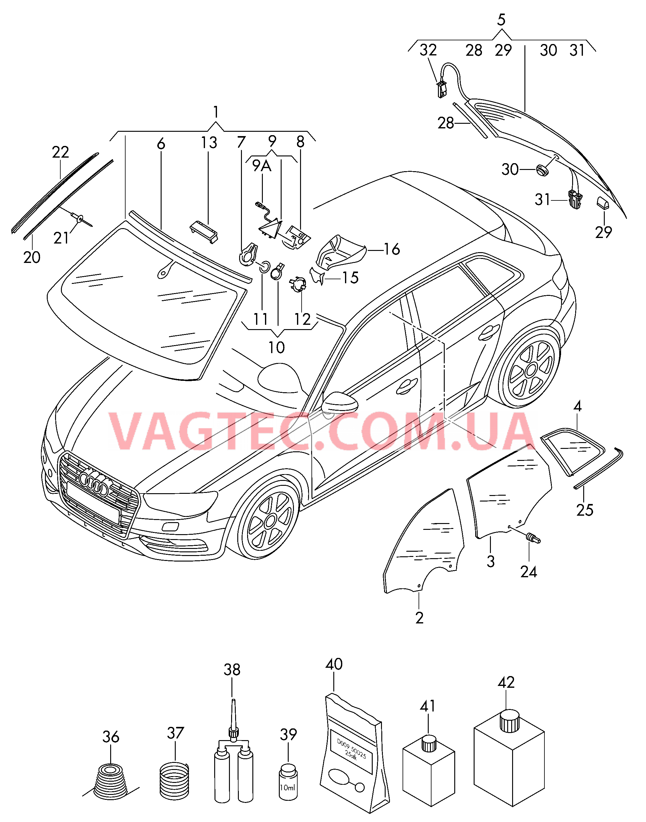 Стёкла  для AUDI A3 2019