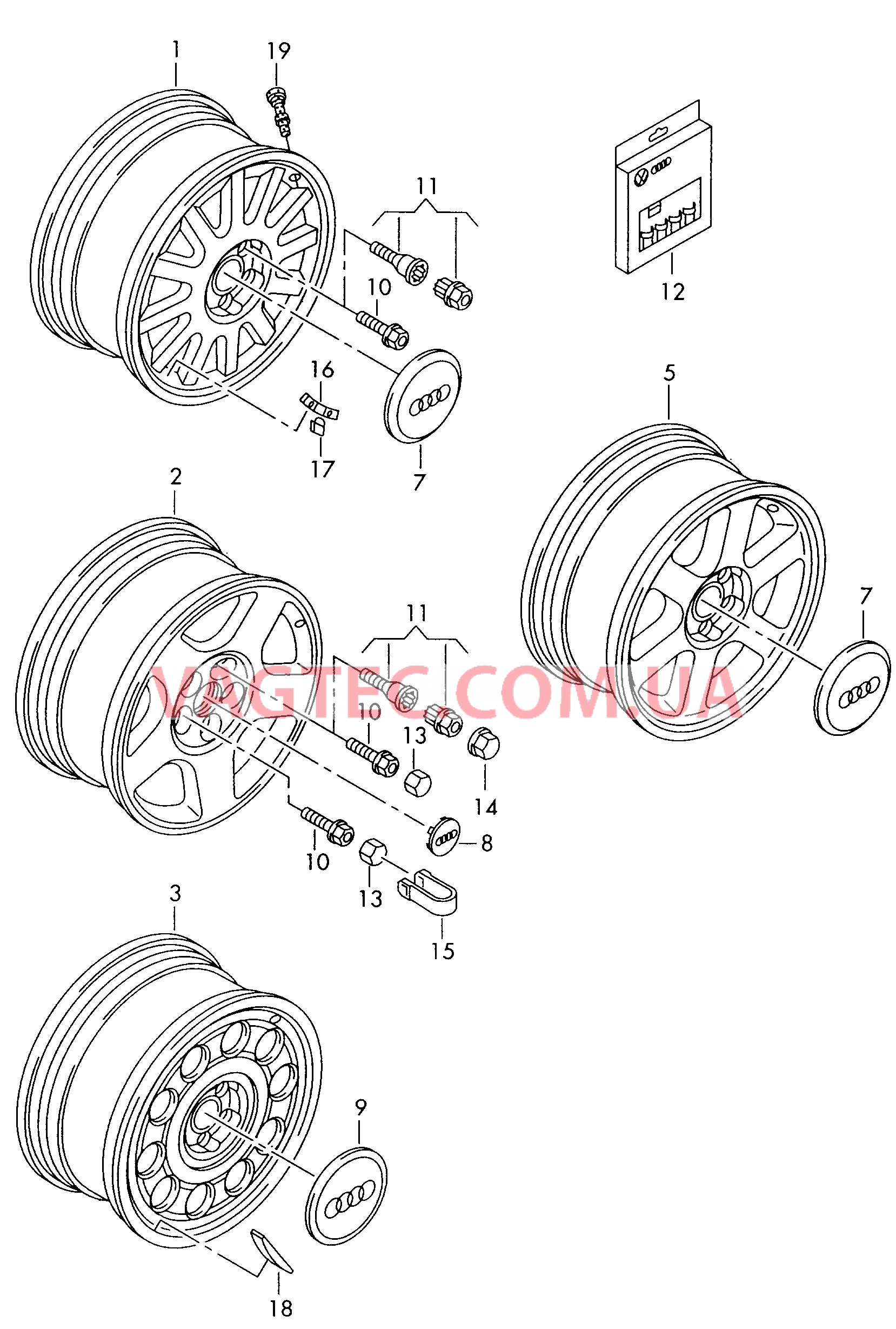 AUDI A3 Алюминиевый диск  для AUDI A3 2000