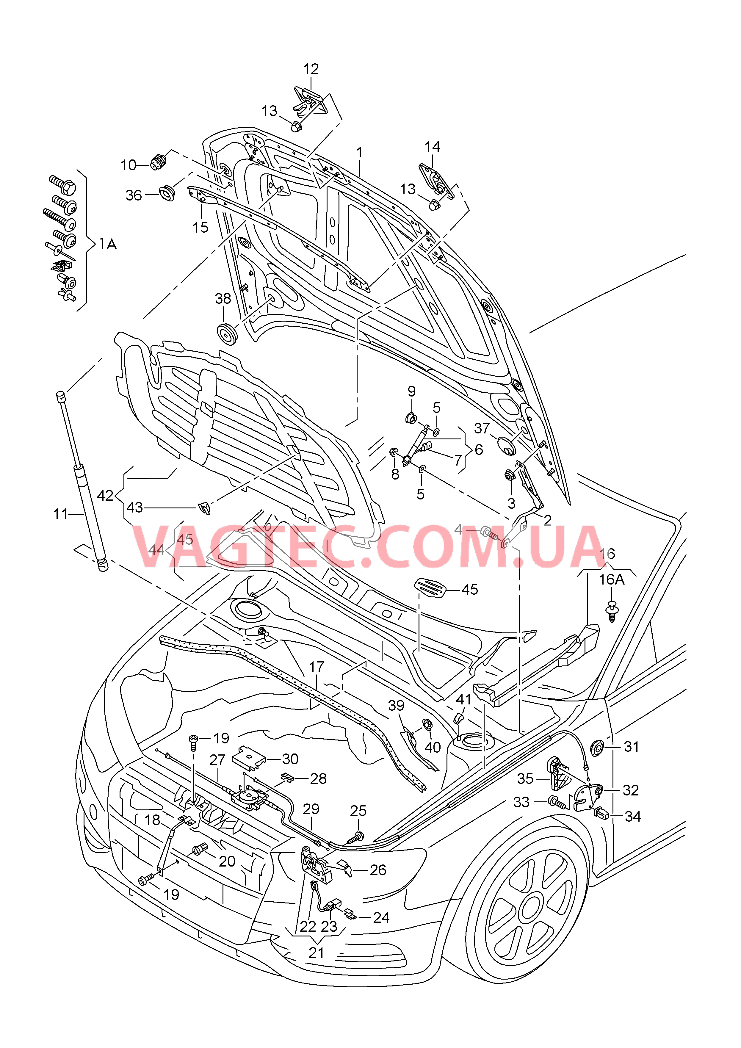 Капот  для AUDI A3 2017