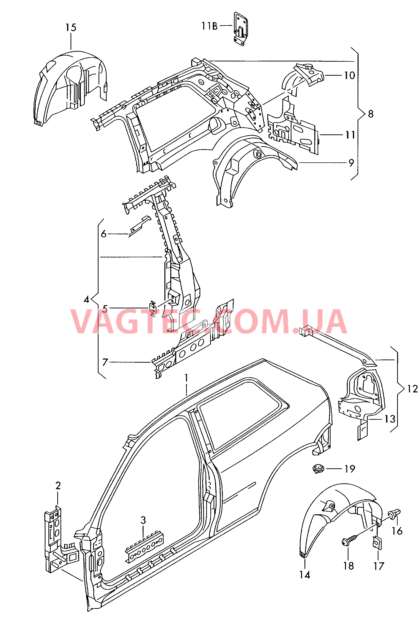 Деталь боковая Арка колеса  для AUDI A3 2002