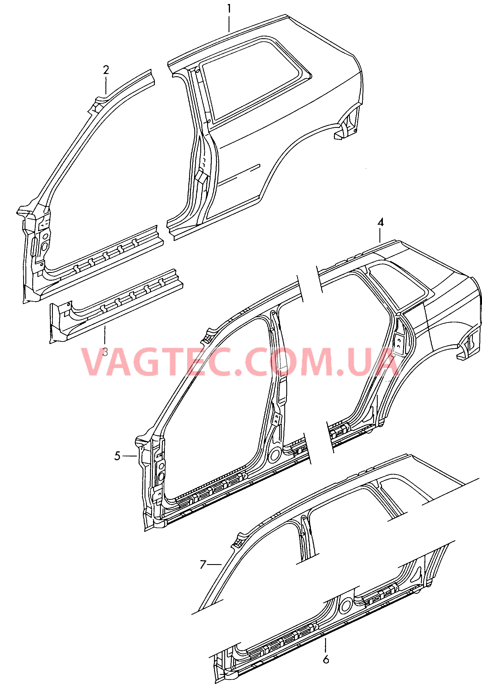 Отрезные детали боковины  для AUDI A3 2002