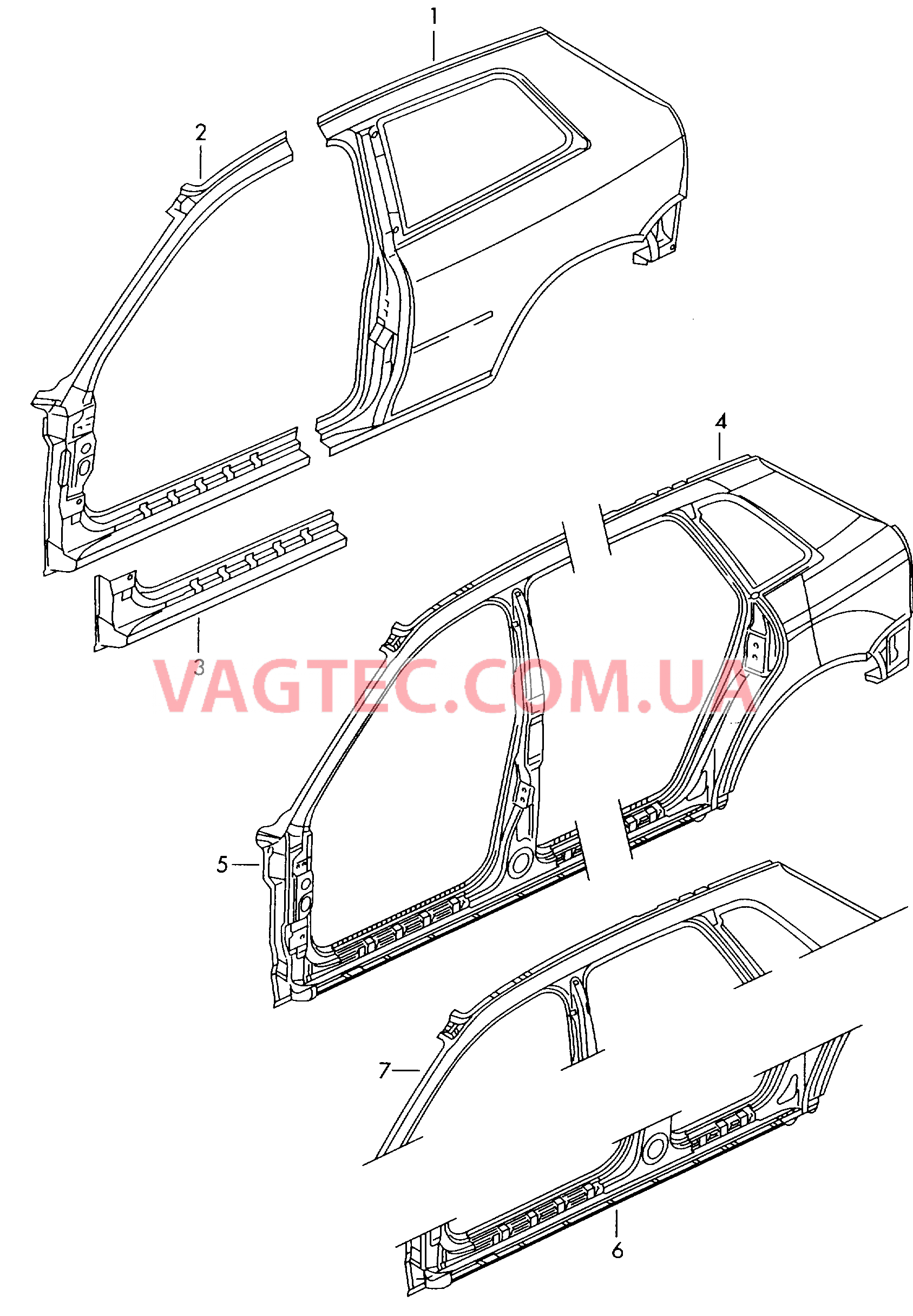  AUDI A3 Отрезные детали боковины  для AUDI A3 2001