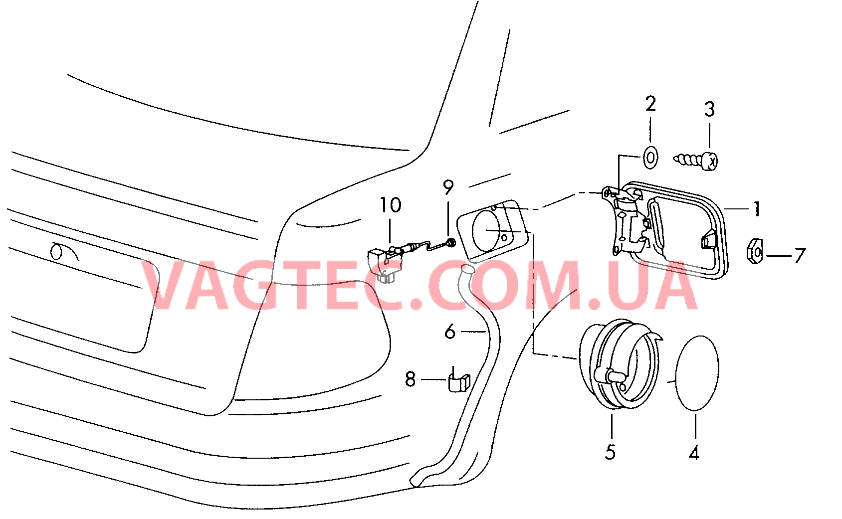 Крышка лючка залив. горловины  для AUDI RS4 2002