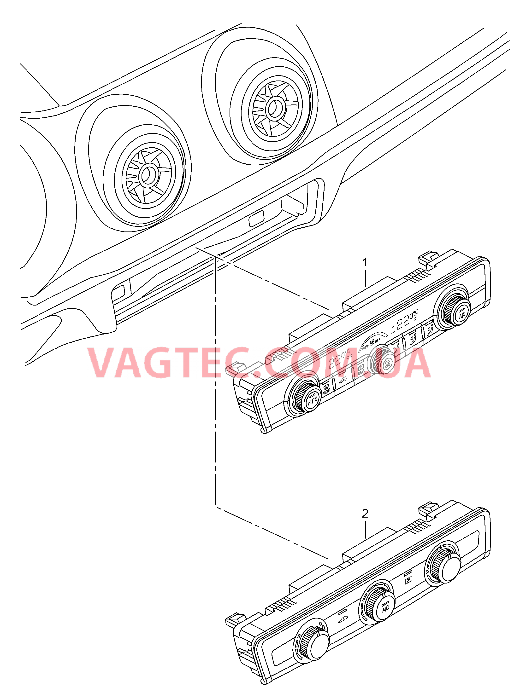 Панель управления и индикации отопителя и климатическ. уст.  для AUDI A3 2015