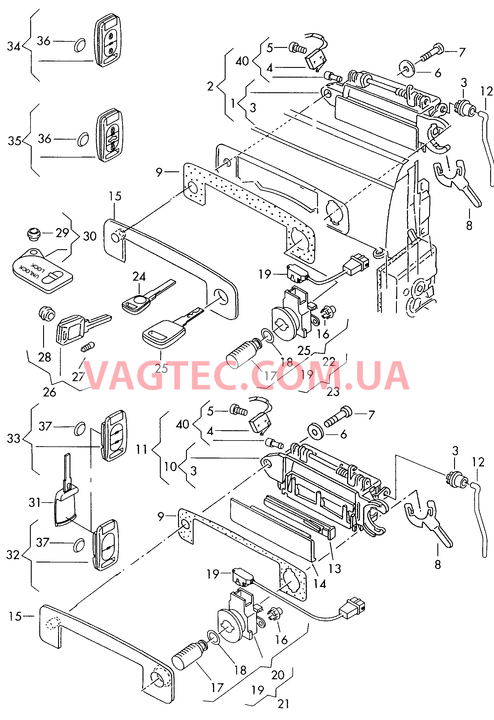  AUDI A3 Ручка двери снаружи  AUDI A3 Личинка замка  AUDI A3 Ключ F             >> 8L-X-001 071* для AUDI A3 2000