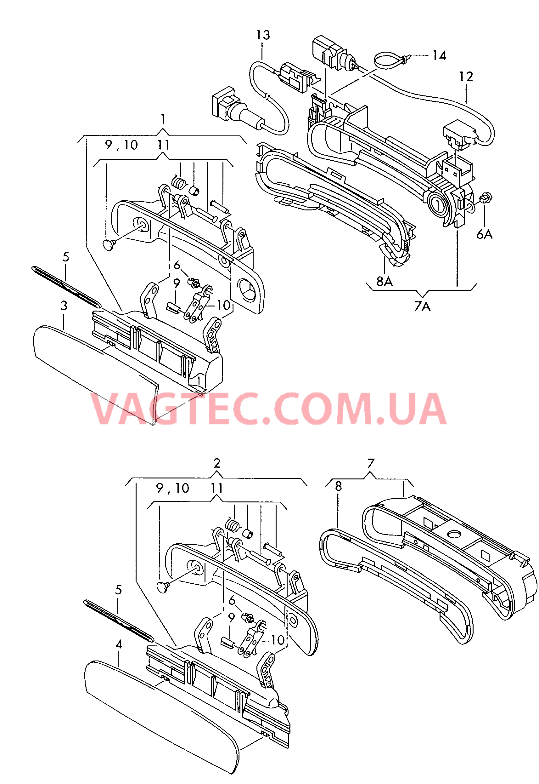 Ручка двери снаружи  для AUDI A4Q 2000