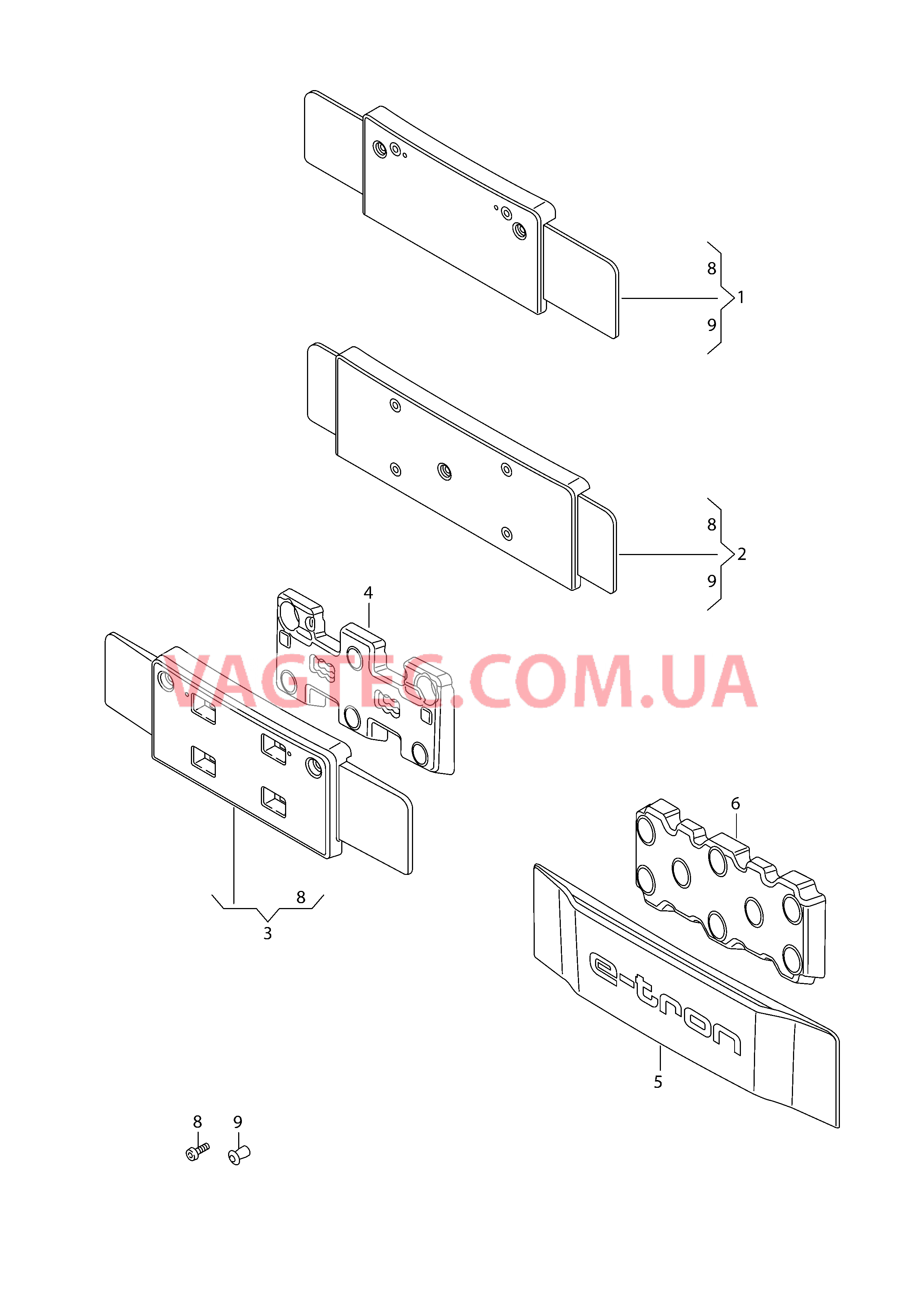 Кронштейн номерного знака  для AUDI A3 2014