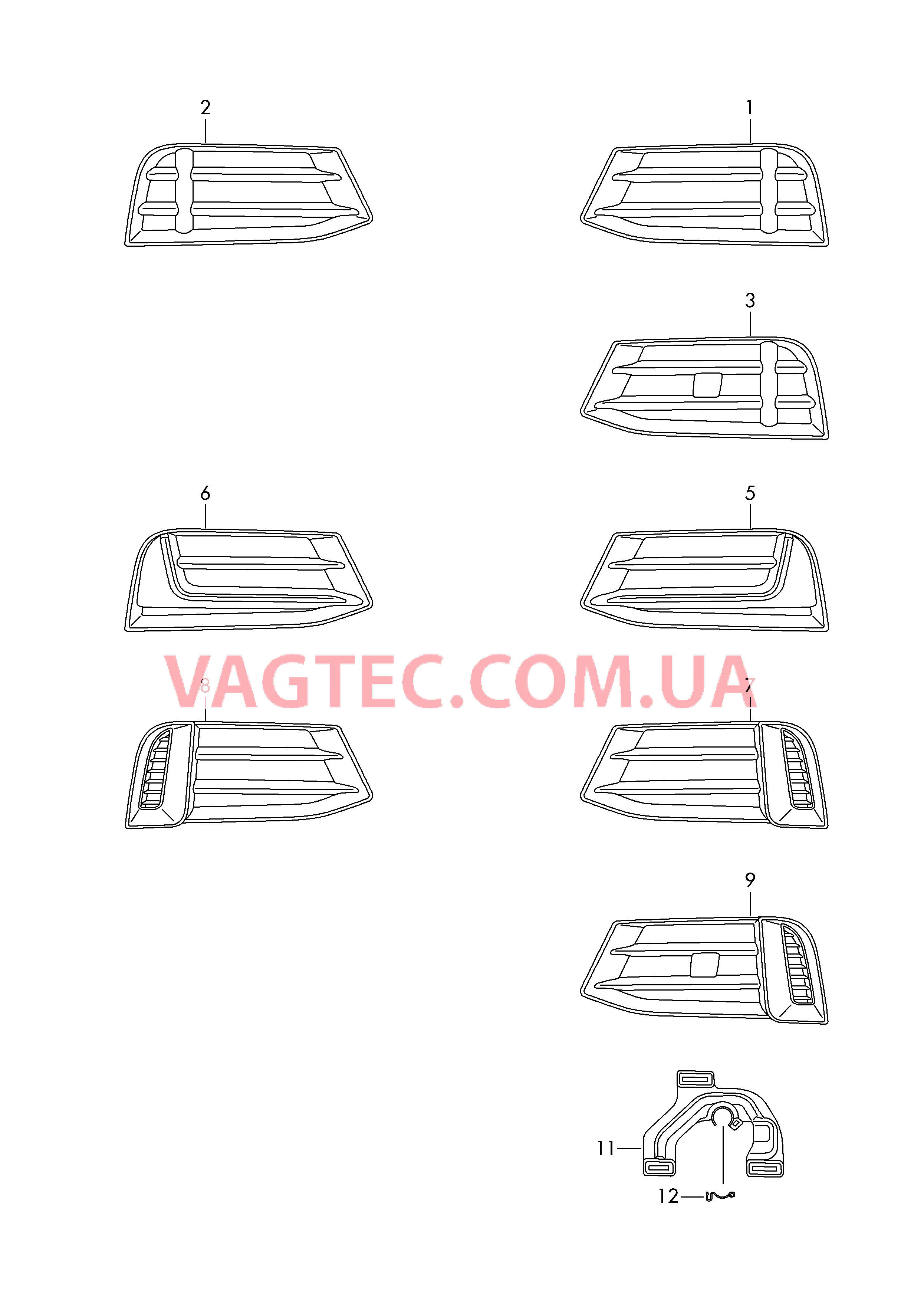 Решетка, воздухонаправляющая  для AUDI A3 2017