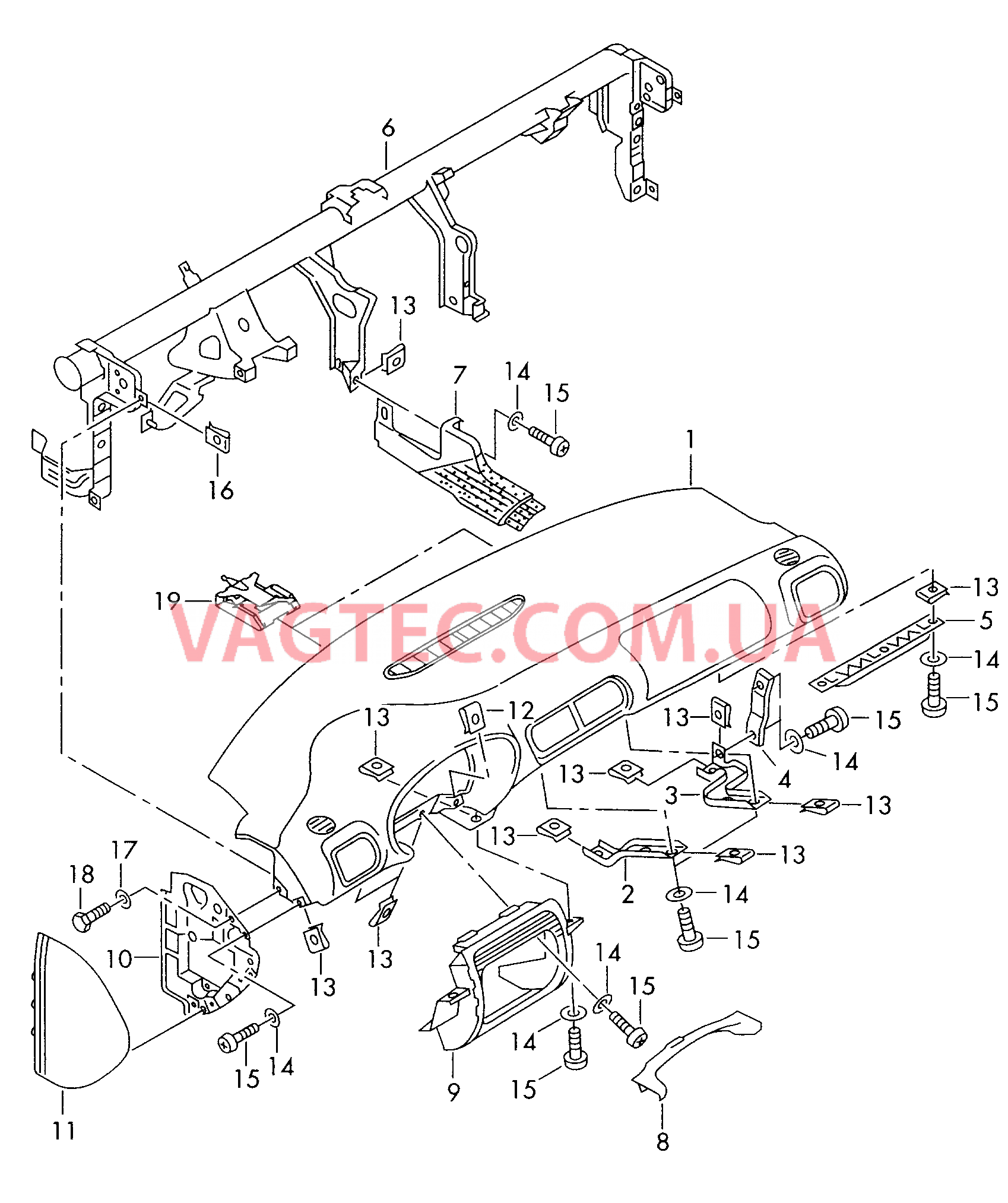 Панель приборов Детали, встроен. в пан. приб.   F 1M-6-000 001>>* для SEAT Leon 2004