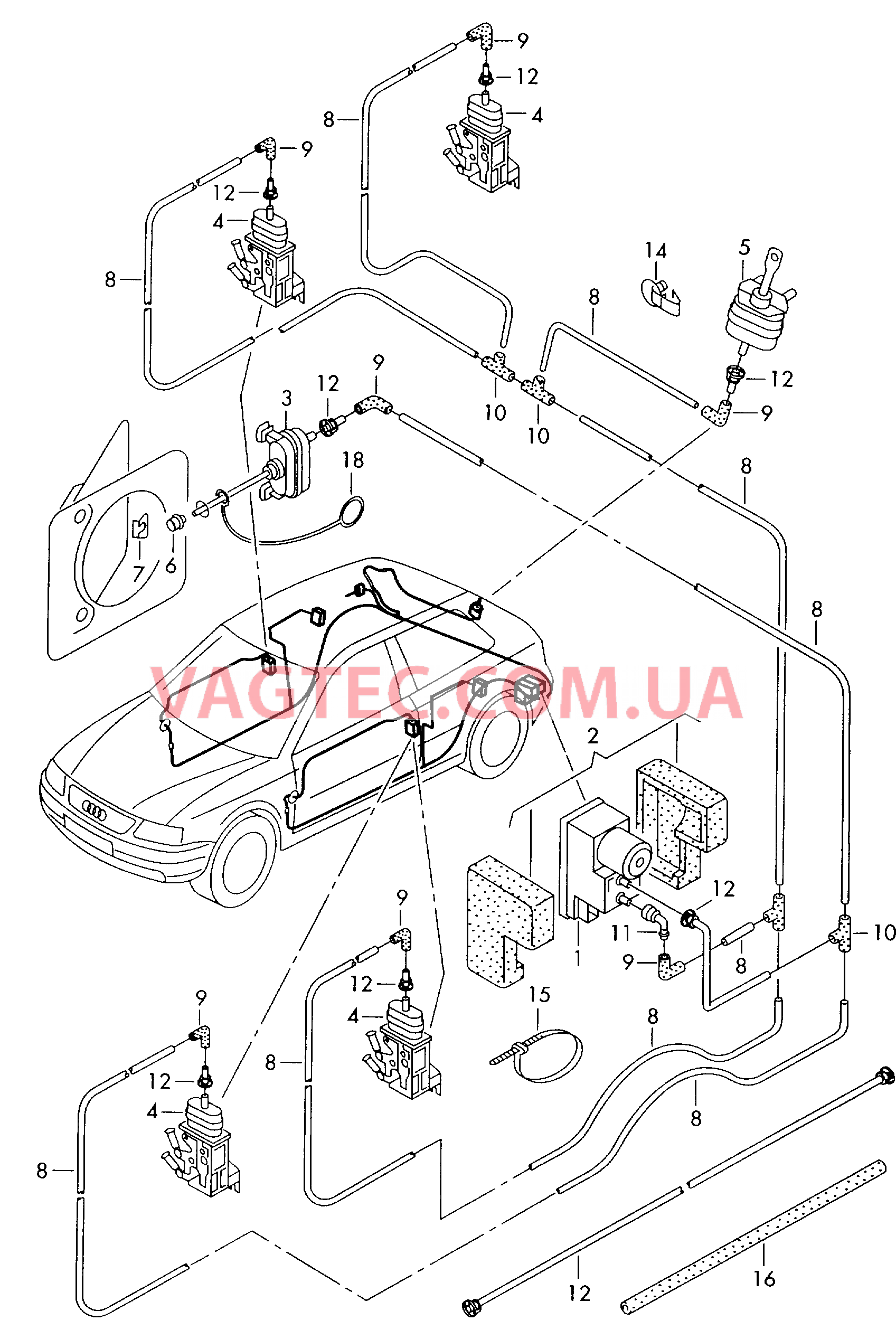 Центральный замок  для AUDI A3 2003