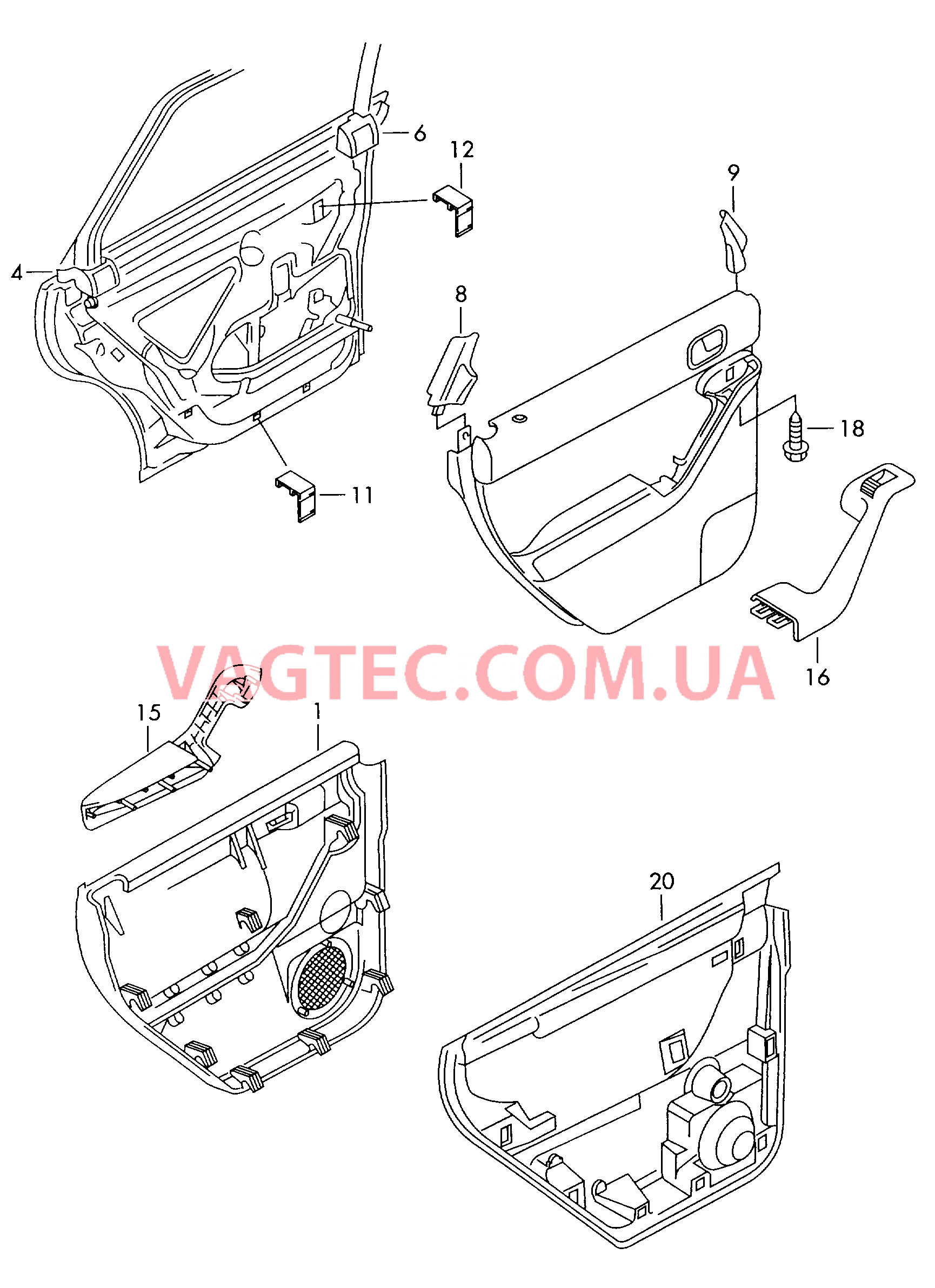  AUDI A3 Обшивки дверей  для AUDI A3 2000