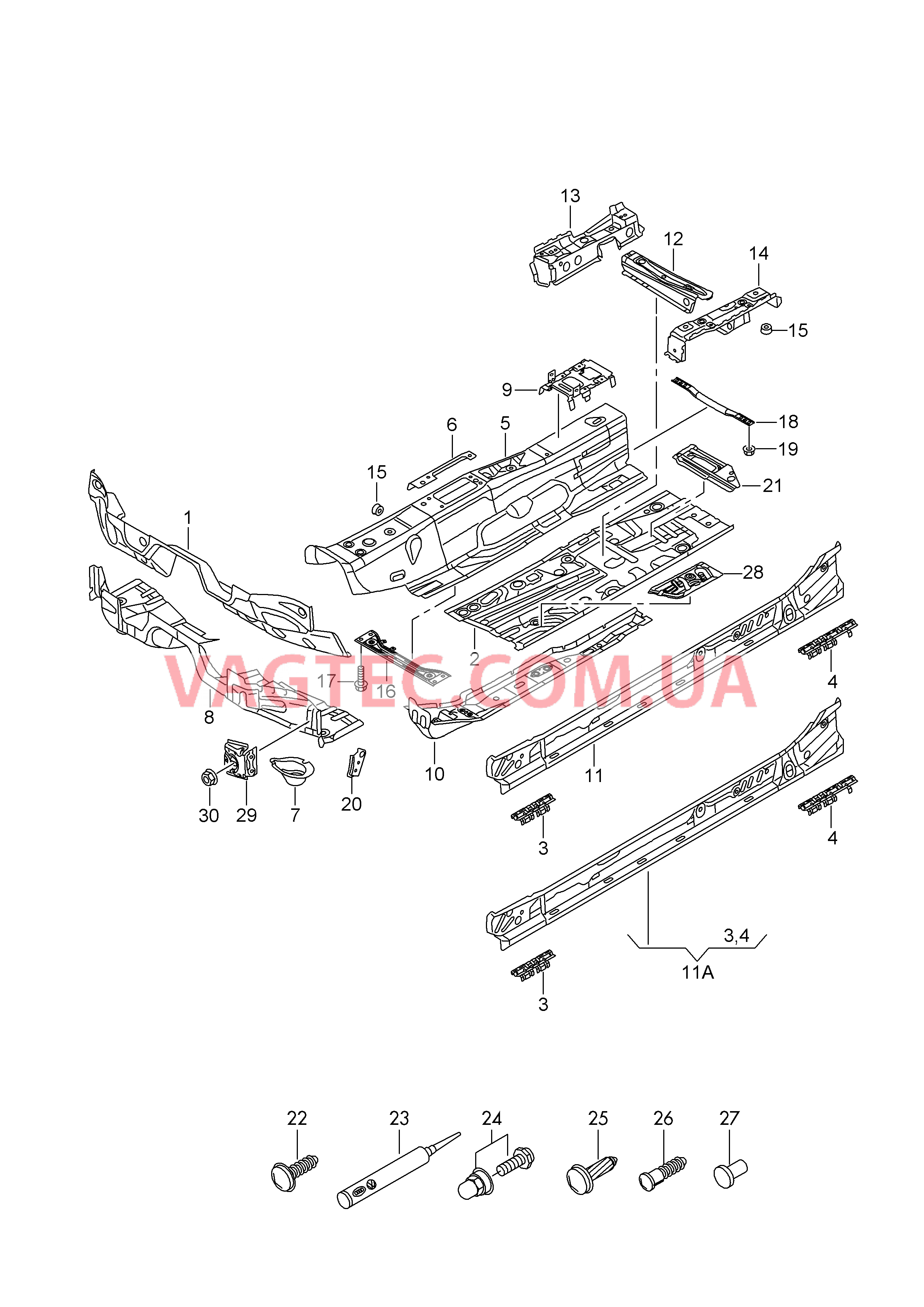 Панель пола  для AUDI A3 2013-1