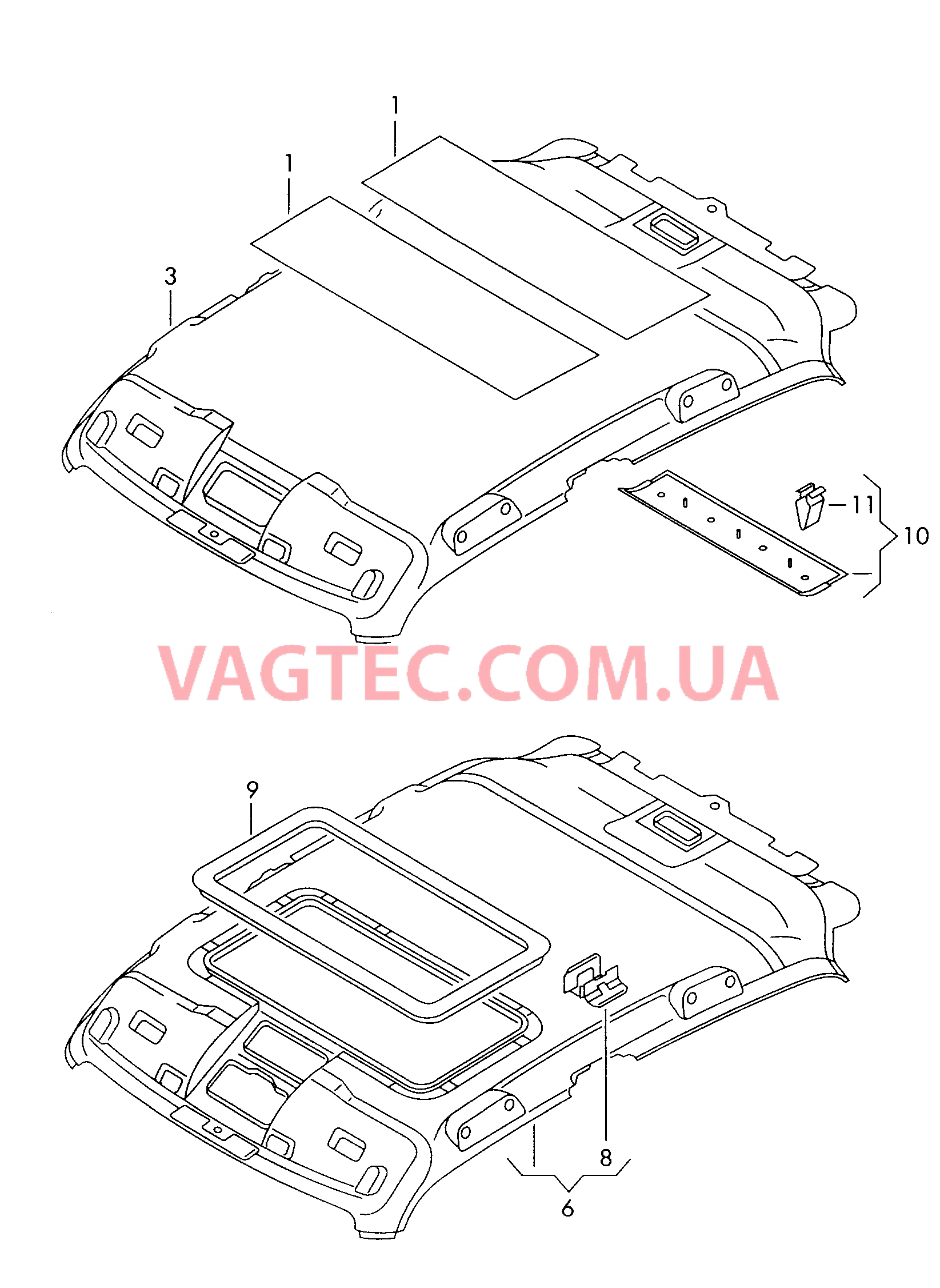 Обивка крыши Шумоизоляция крыши  для AUDI A3 2003