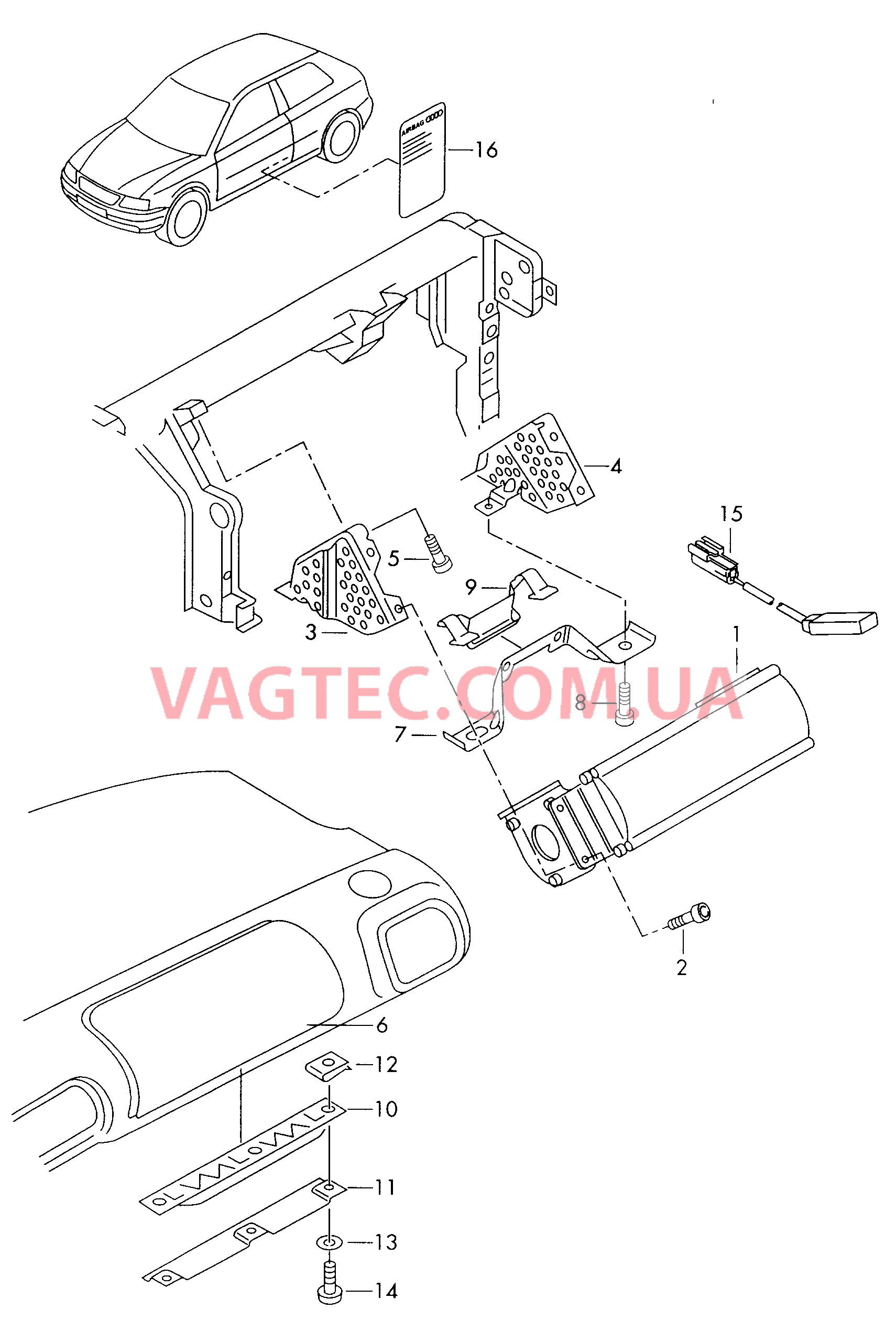 Подушка безопасности (сторона переднего пассажира)  для SEAT Toledo 2003