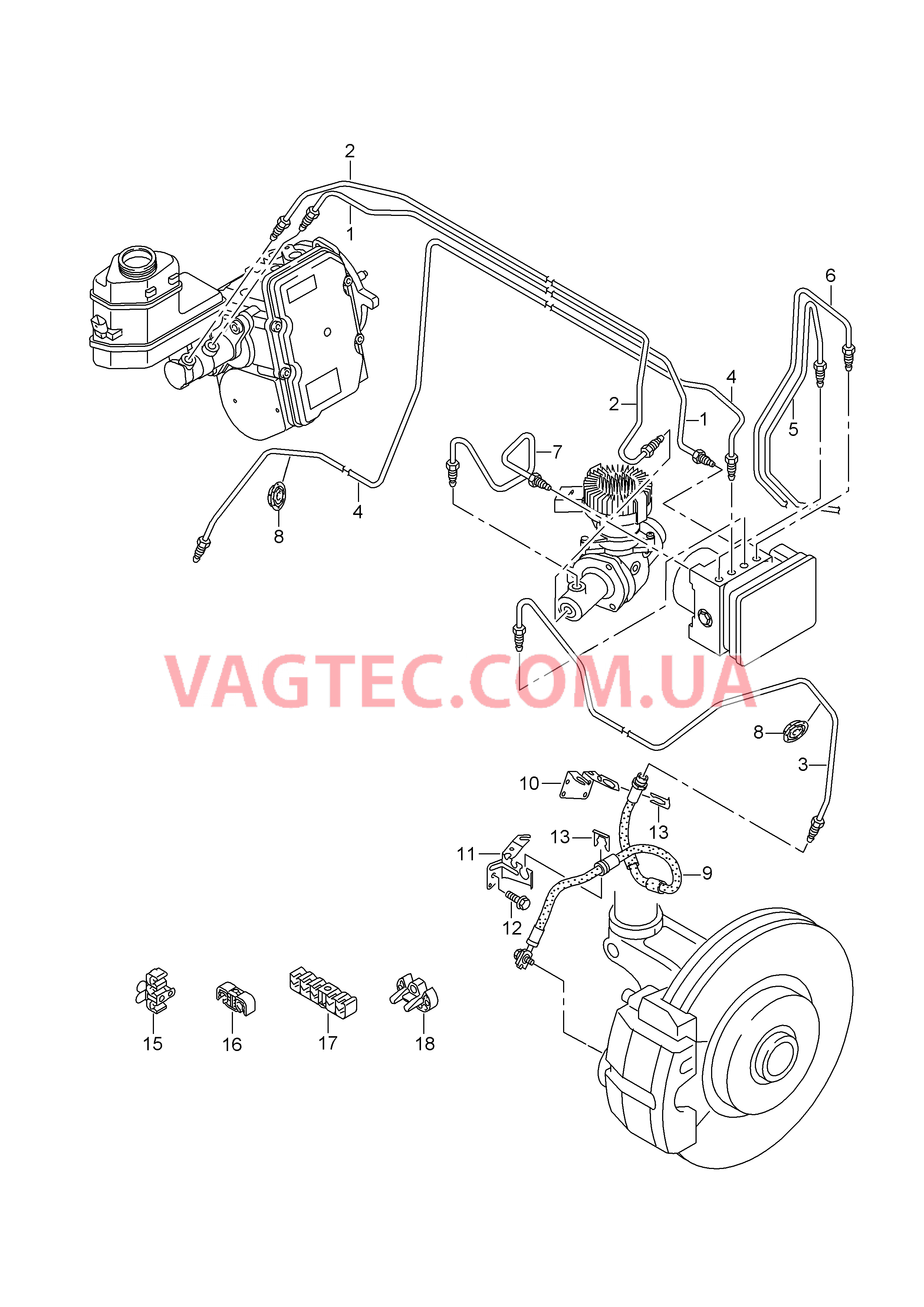 Тормозная трубка Тормозной шланг  для VOLKSWAGEN Passat 2015-2