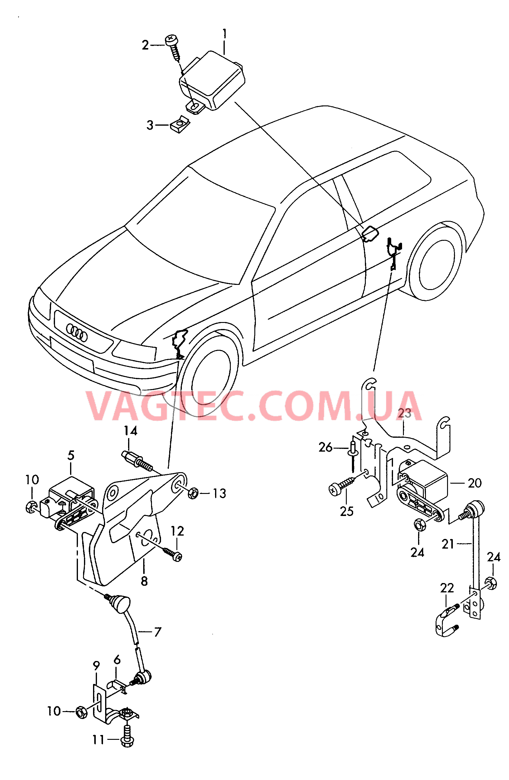 Регулятор угла наклона фар для а/м с автоматическим корректором фар  для AUDI A3 2003