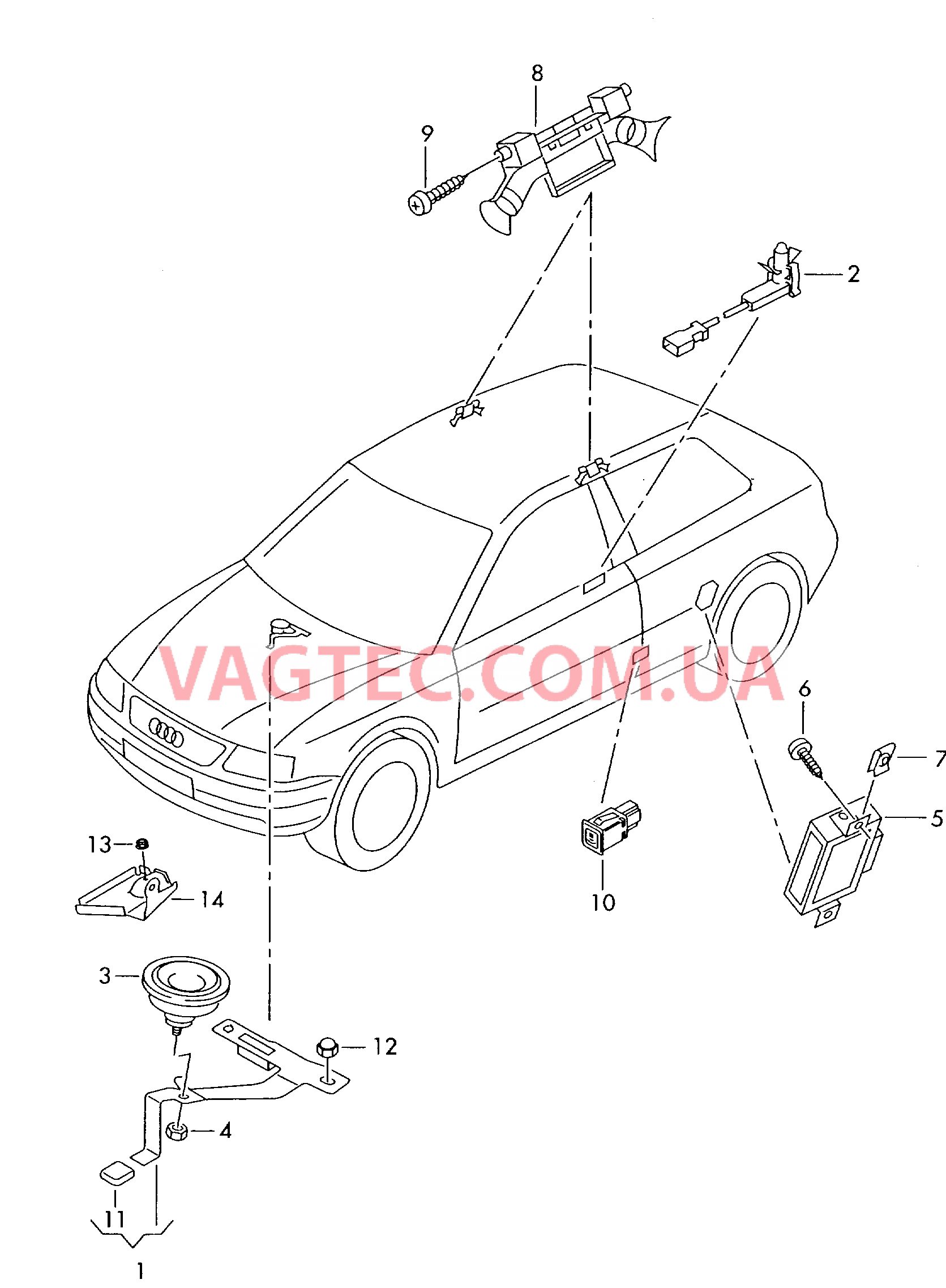  AUDI A3 Противоугонная система  для AUDI A3 2001