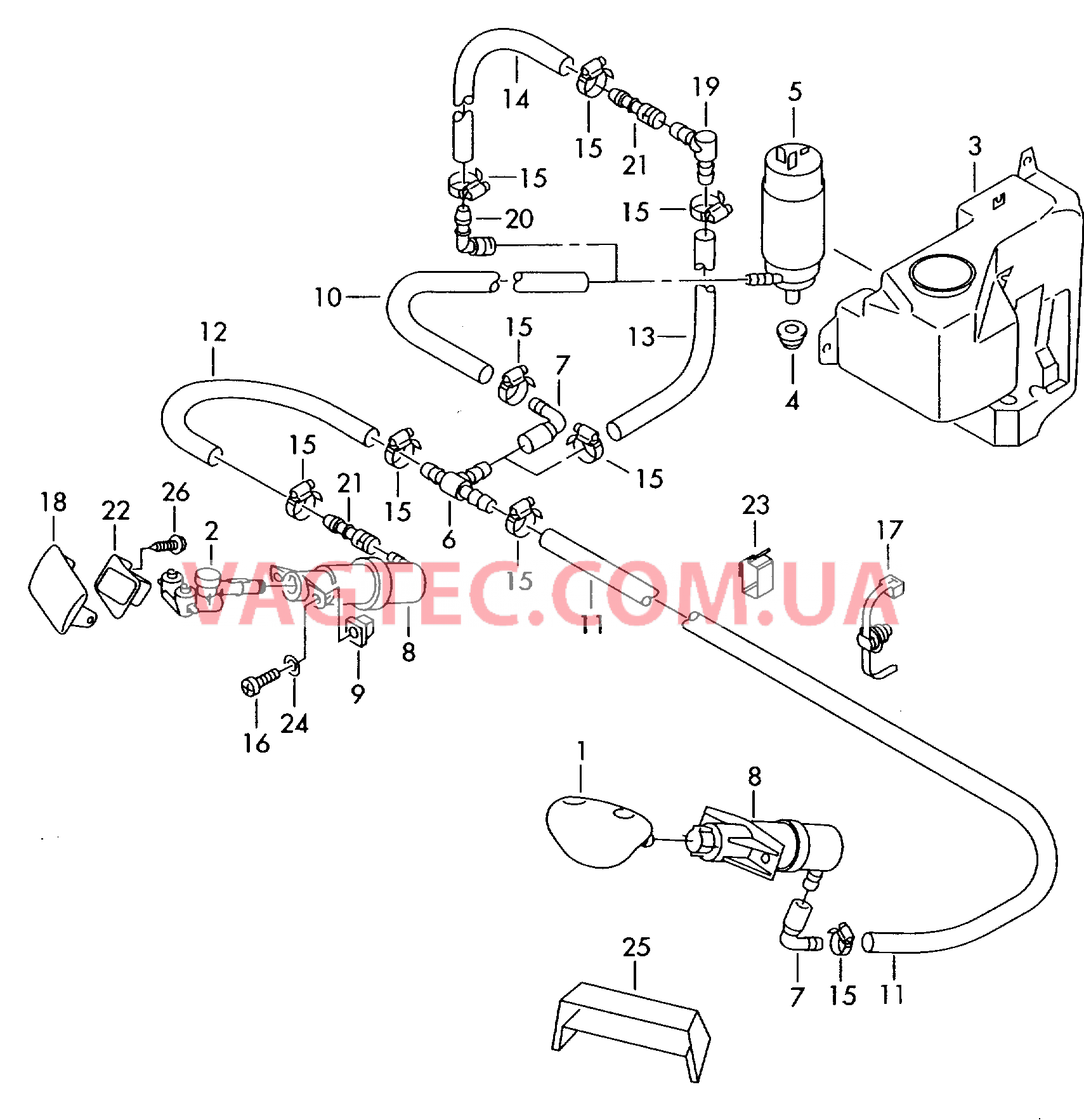 Омыватель фар  для VOLKSWAGEN Bora 2001