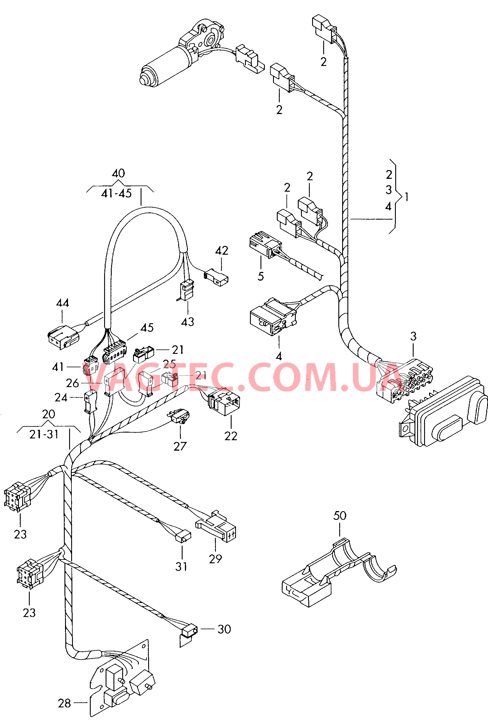 Жгут проводов сиденьяс электрорегулировкой  Жгут проводов сиденьяс электрорегулировкой  Жгут проводов для регулировки спинки  для AUDI A4Q 2001