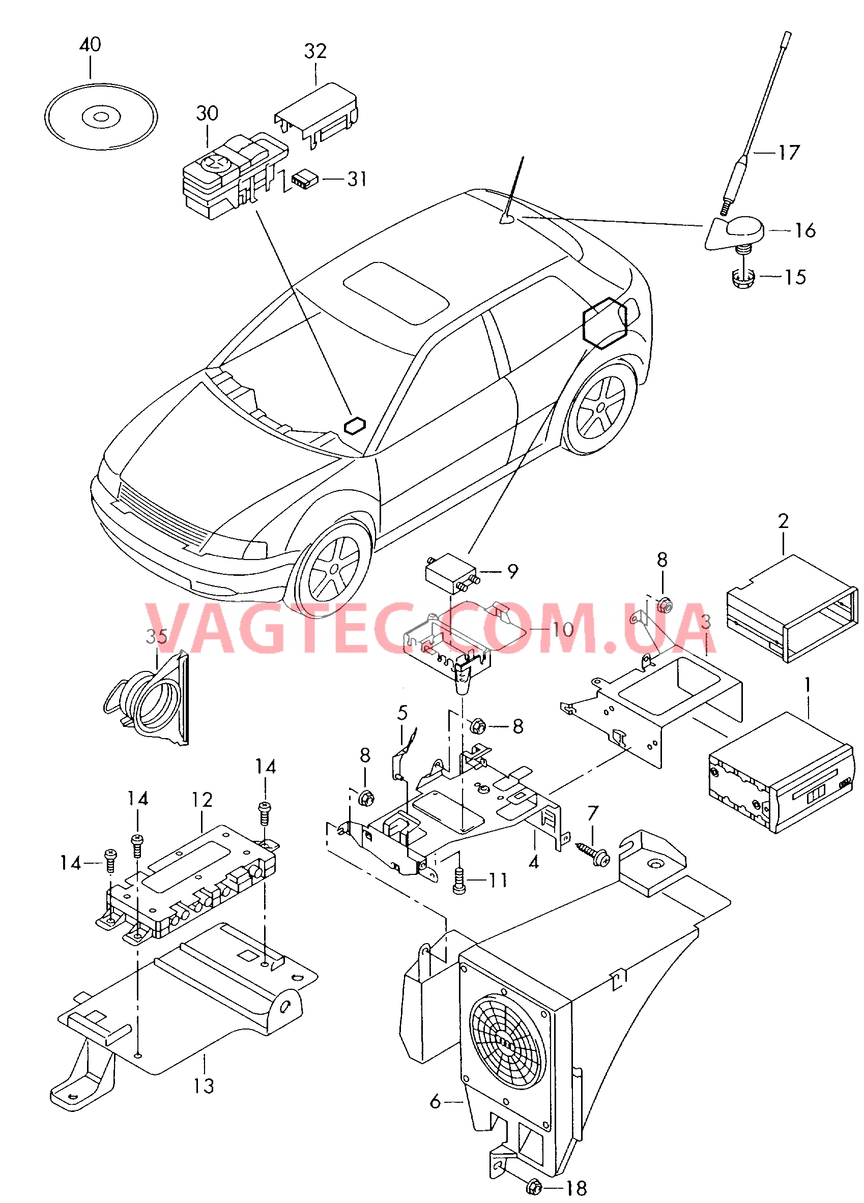  AUDI A3 Электродетали для системы навигации с дисплеем в комбинации приборов  для AUDI A3 2001