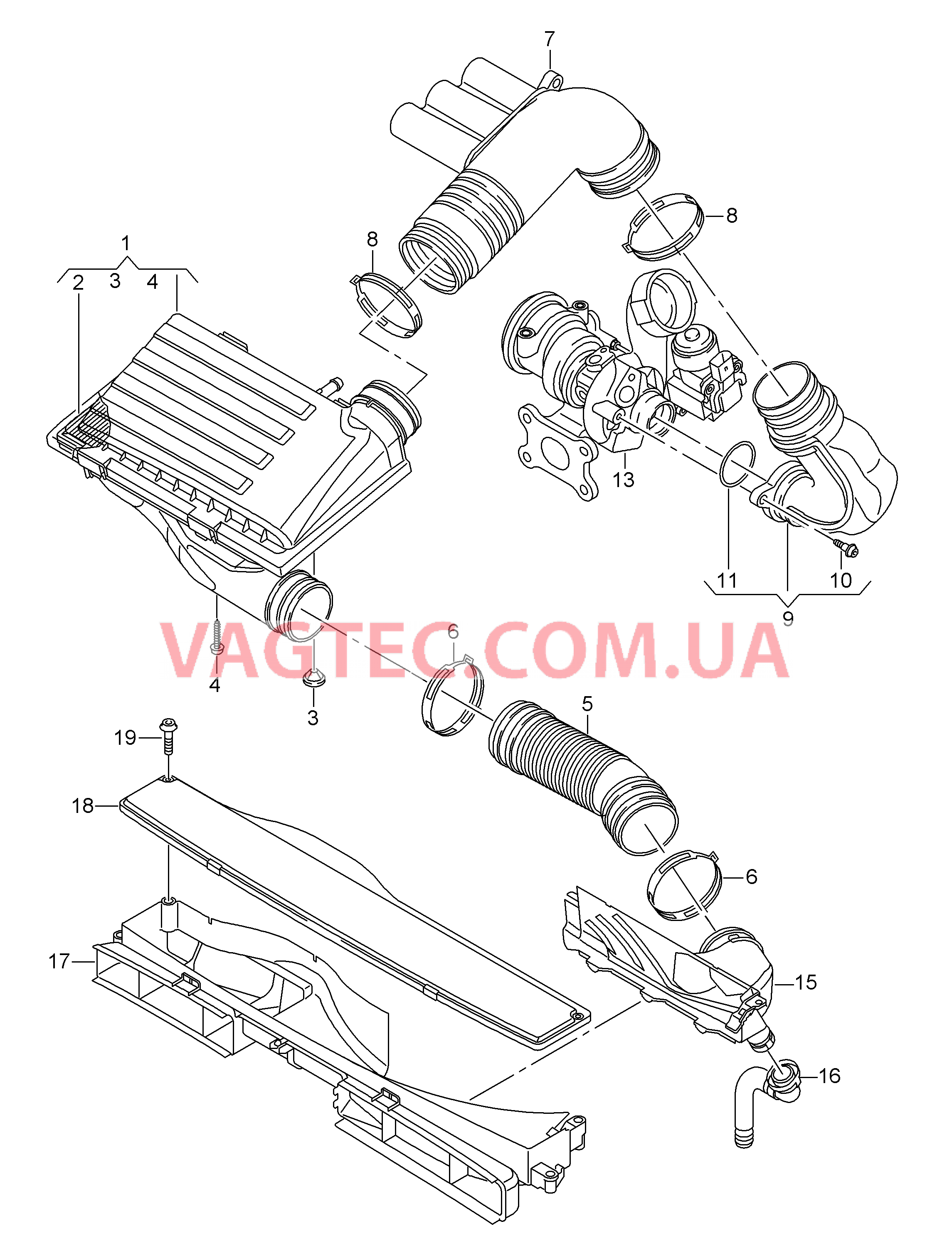 Воздушный фильтр  для AUDI A3 2013-1