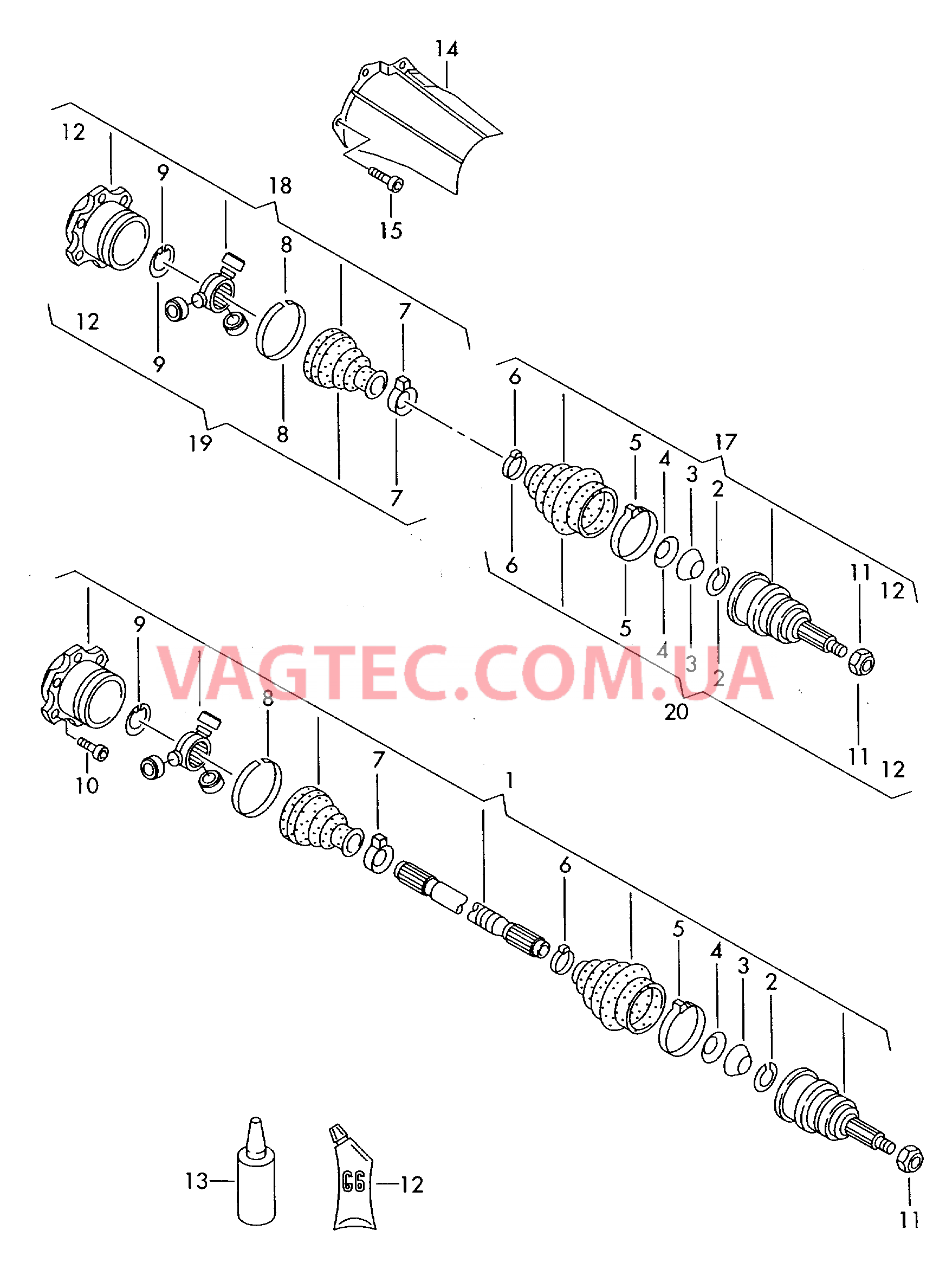  AUDI A3 Приводной вал  для AUDI A3 2001