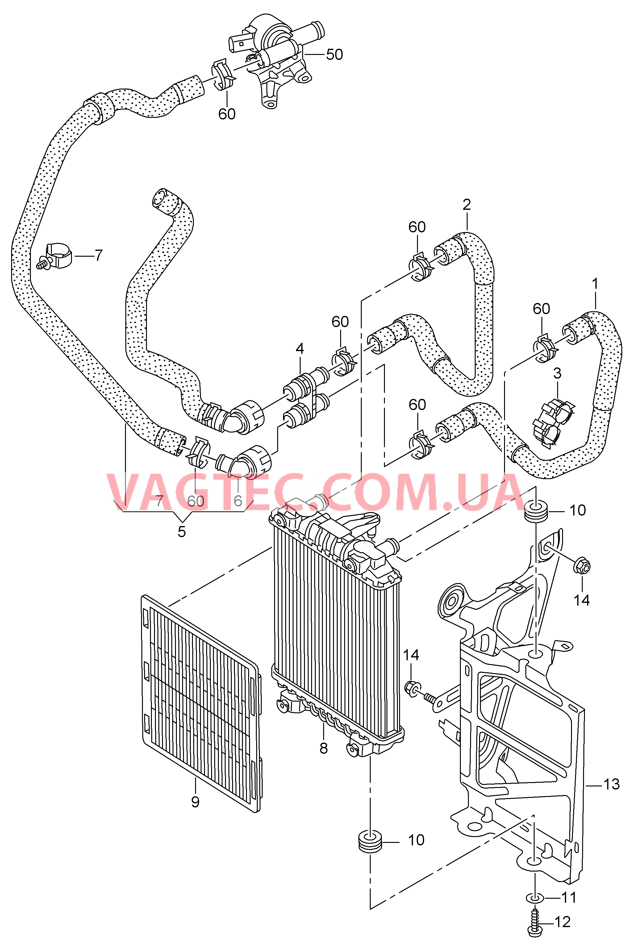 Жидкостное охлаждение Дополнительный радиатор ОЖ  для AUDI A3 2017