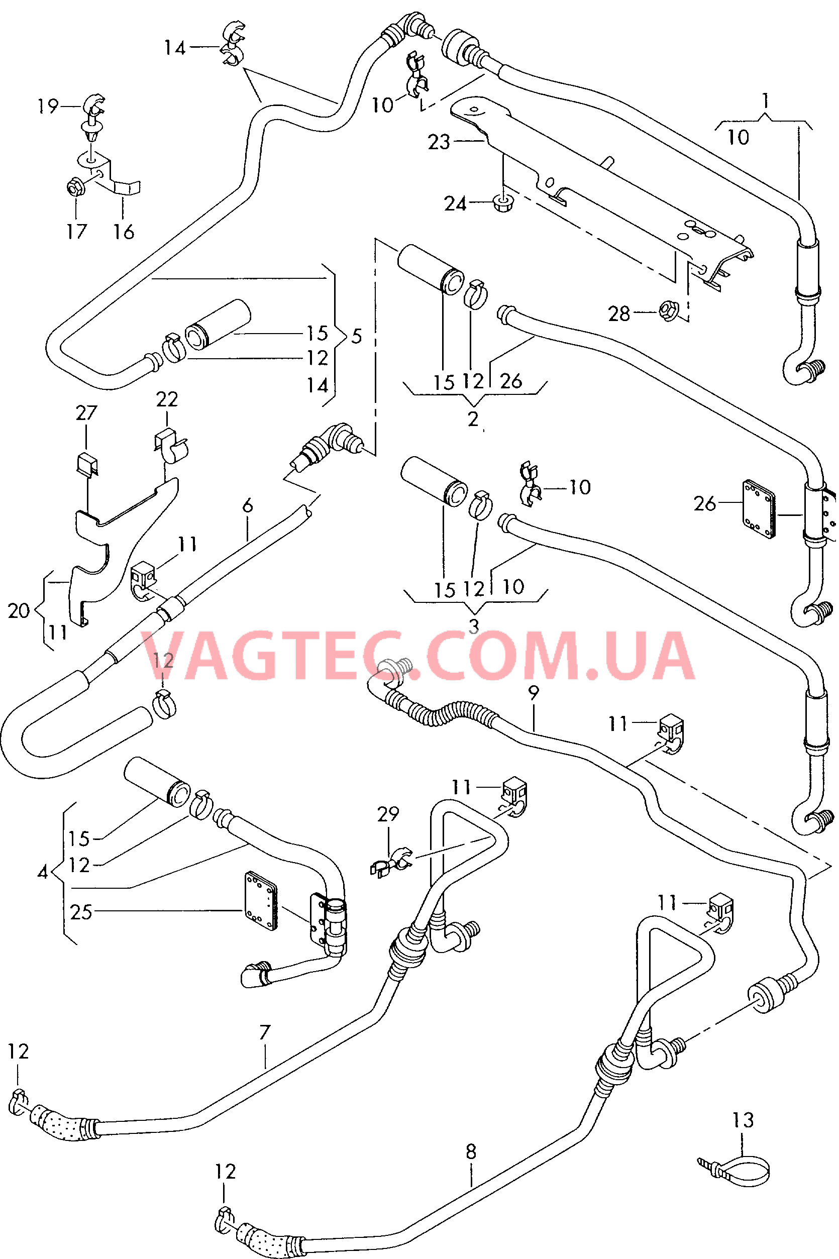  AUDI A3 Вакуумные шланги для усилителя тормозного привода  для AUDI A3 2001