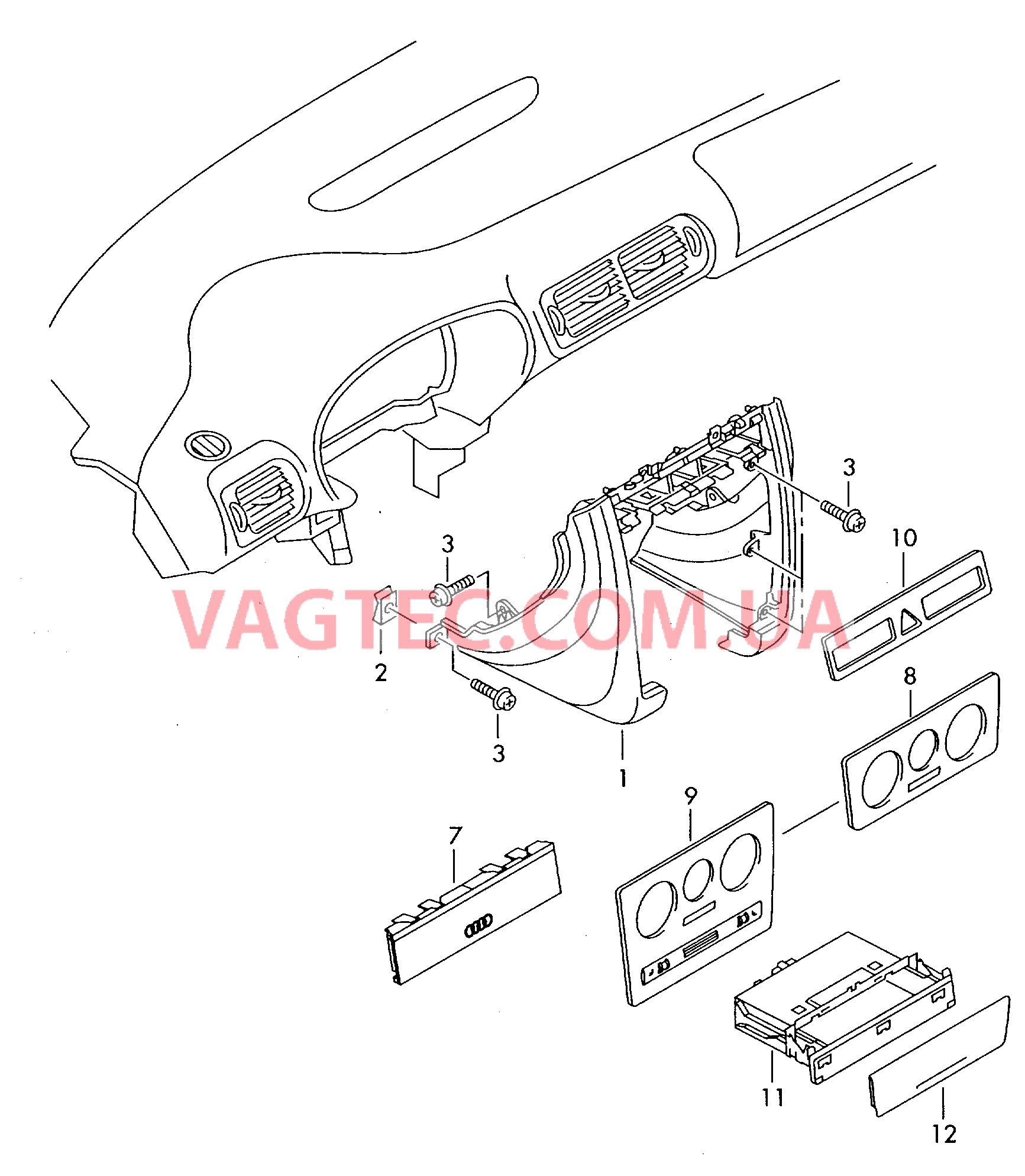 Центральная консоль  для AUDI A3 2003